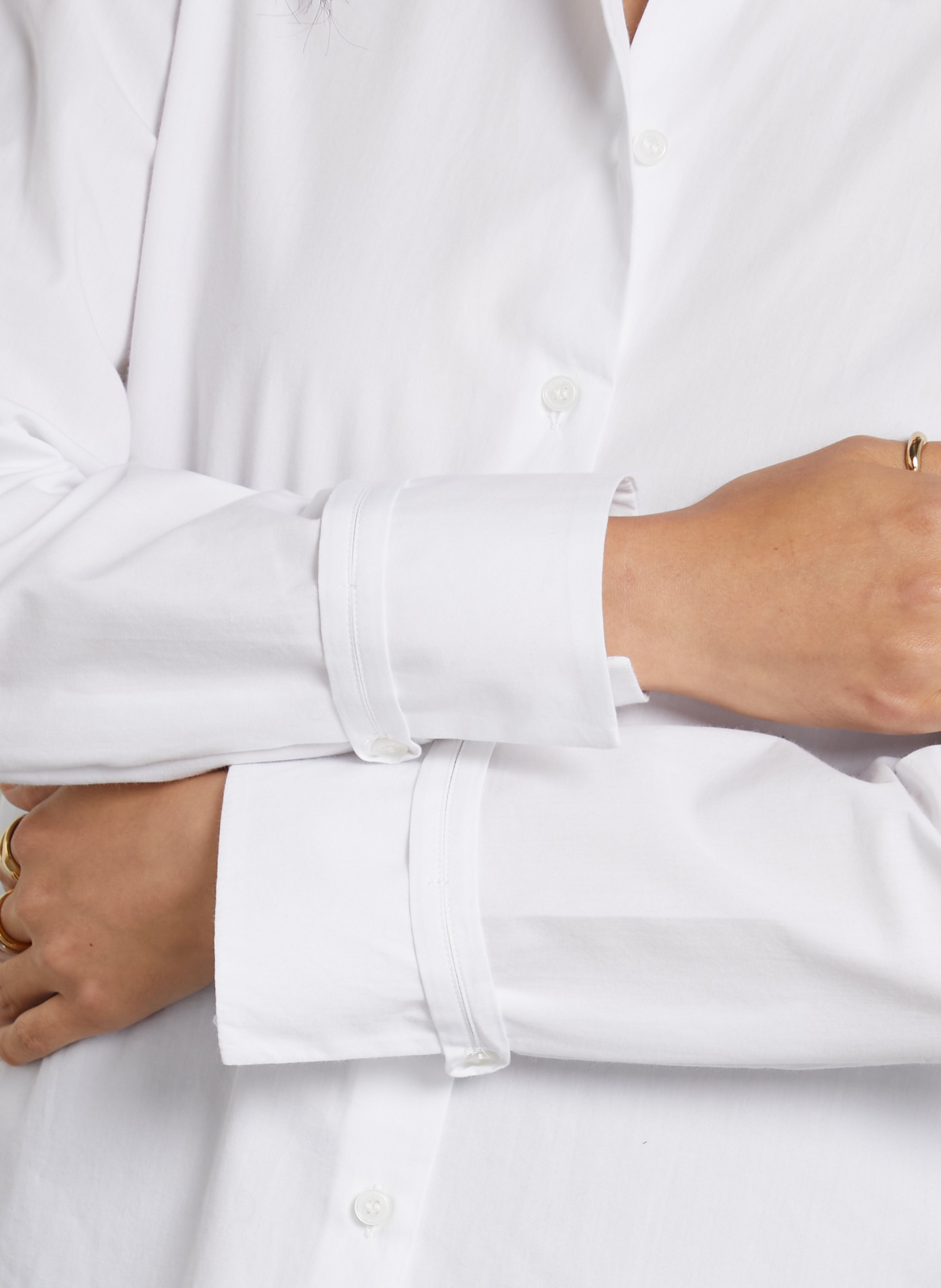 Straight shirt with classic cotton collar IKKS White