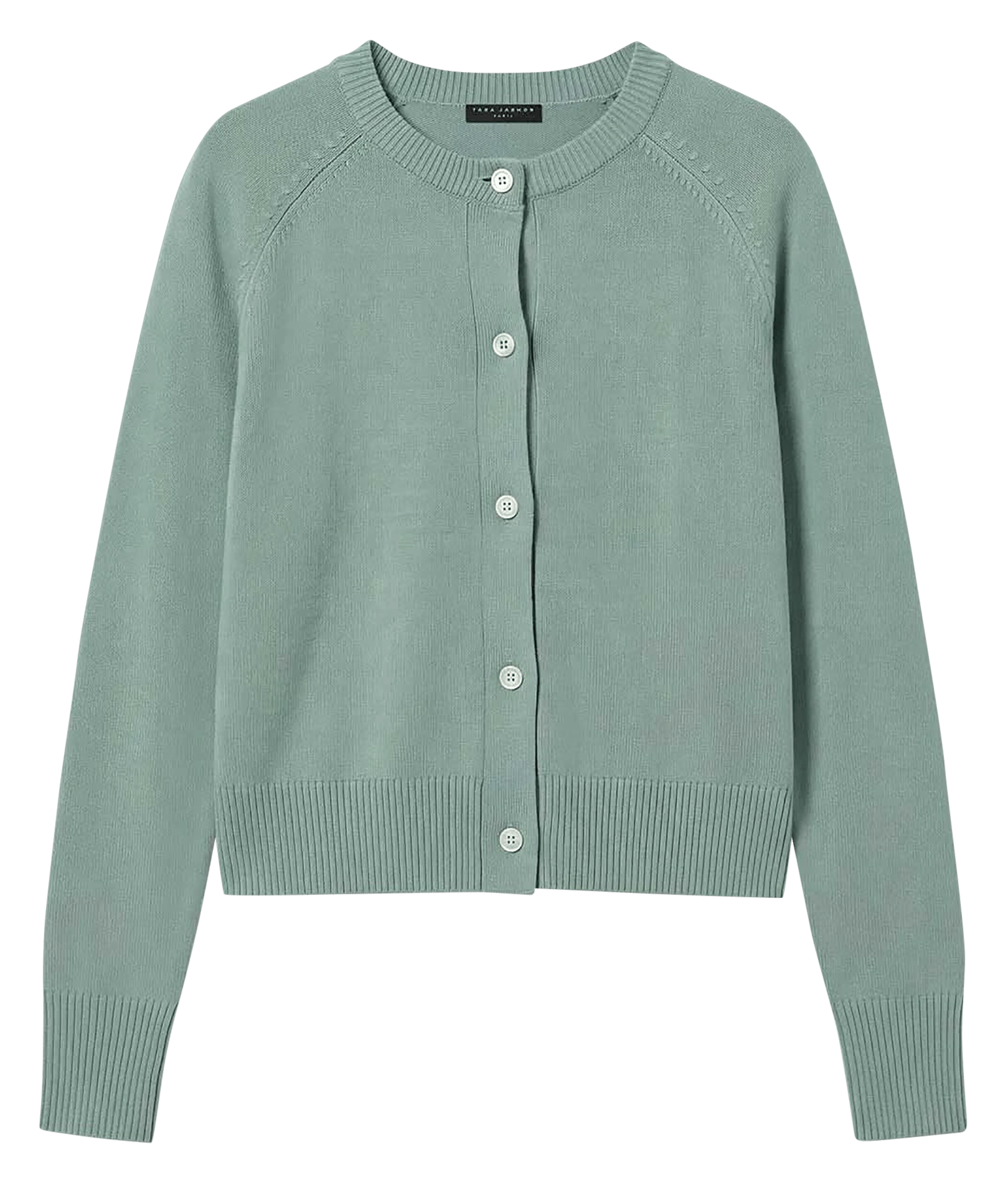 Gerade geschnittene Strickjacke aus Wolle TARA JARMON Grun