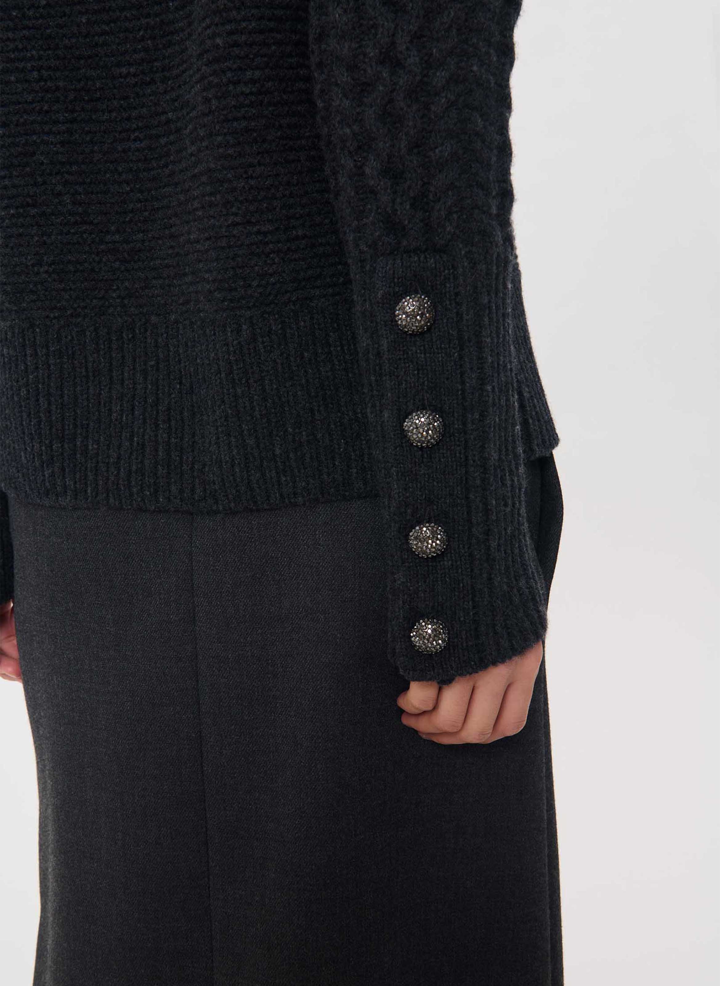 Straight round-neck wool jumper TARA JARMON Grey