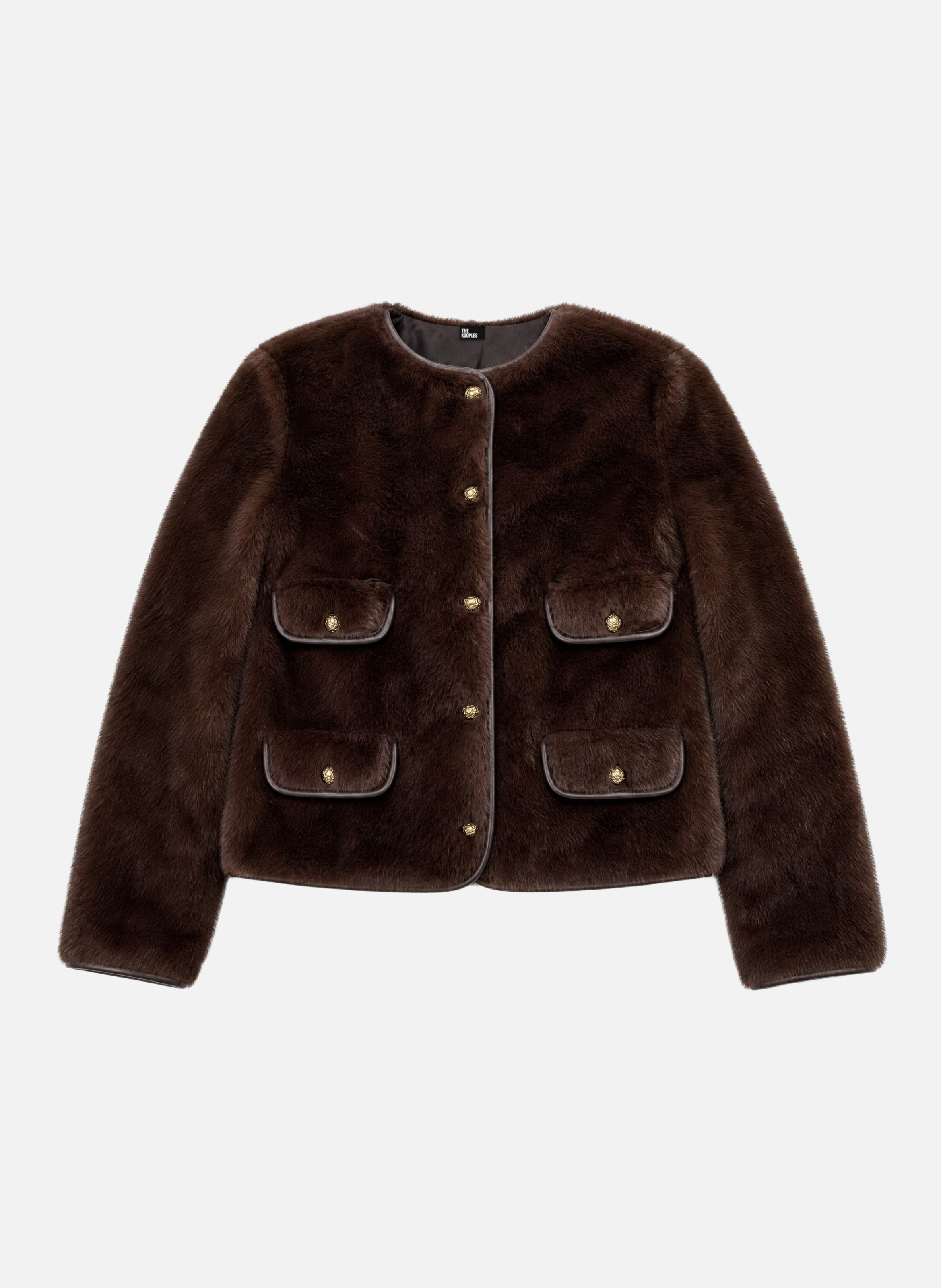 Faux fur coat THE KOOPLES Brown