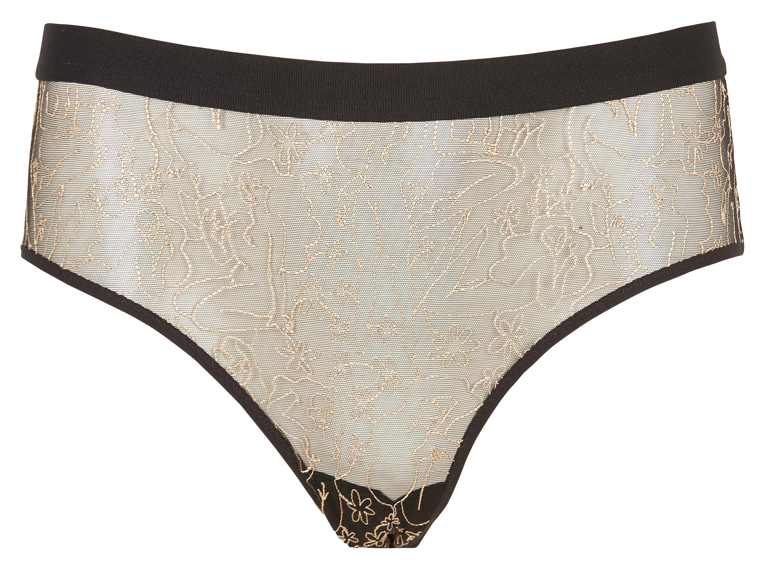 Culotte taille haute brodée  UNDRESS CODE Doré