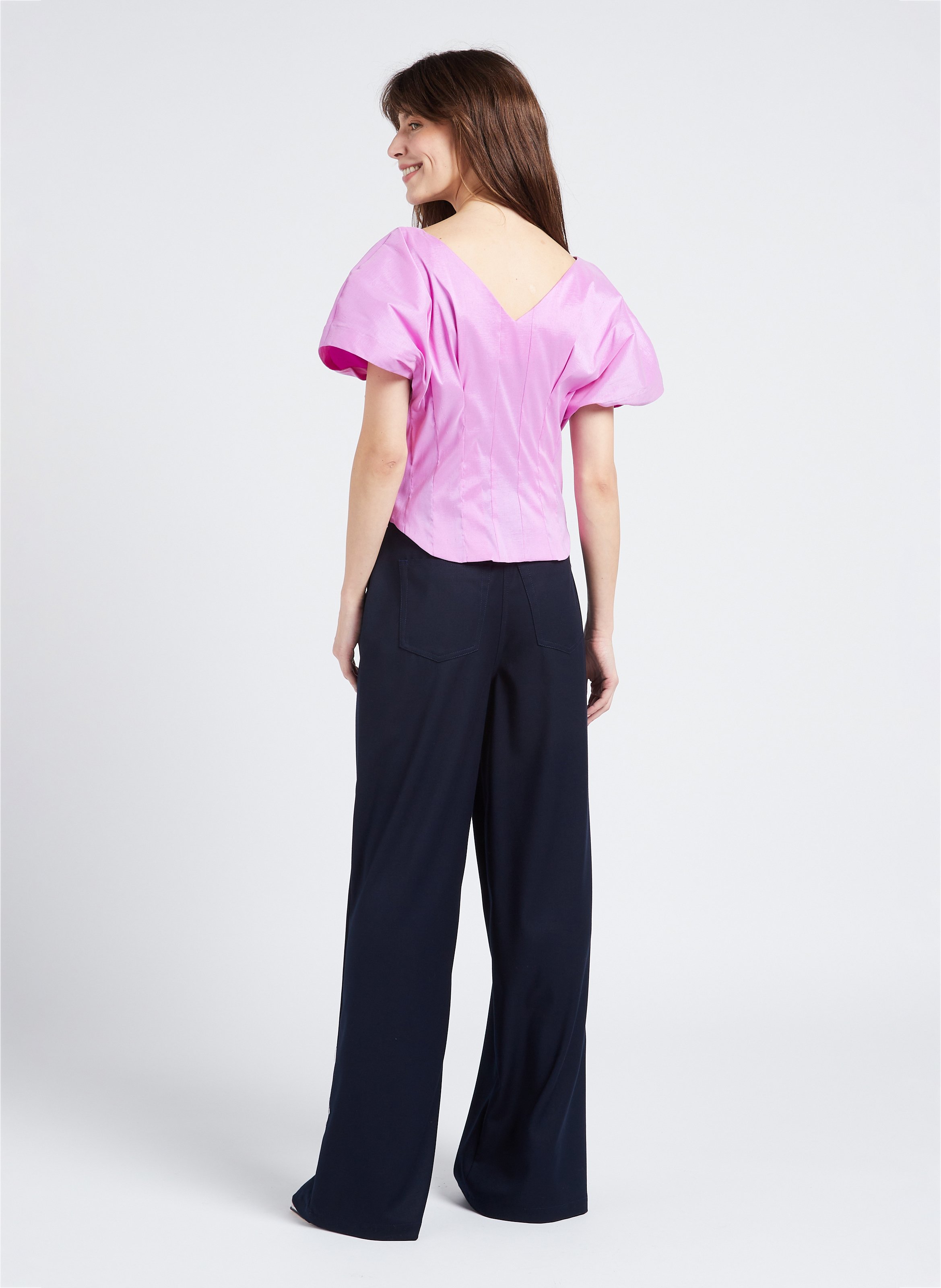 Weite Bundfaltenhose mit hohem Bund COLLECTORS CLUB Blau