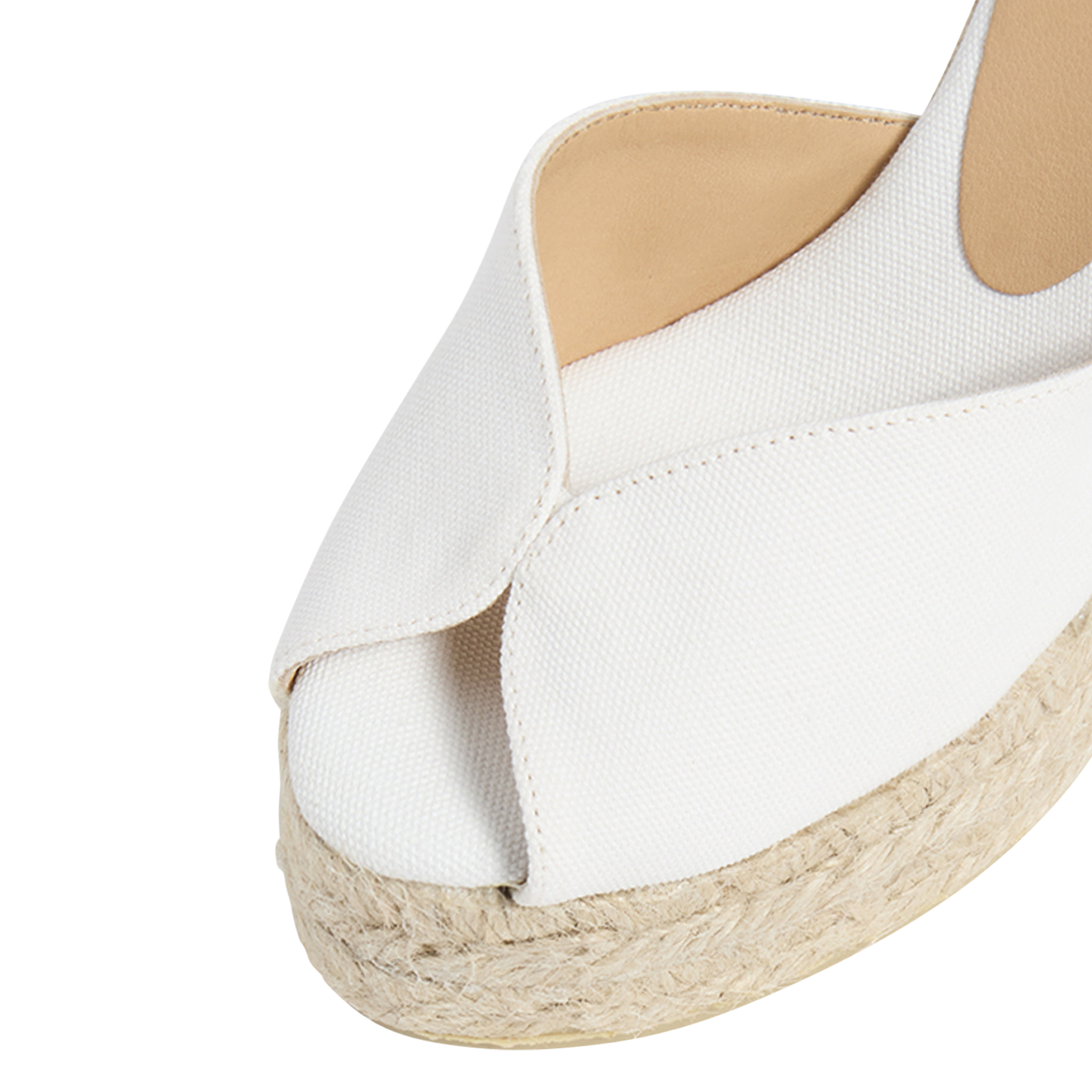 Espadrilles hautes compensées en coton mélangé cuir CASTANER Blanc