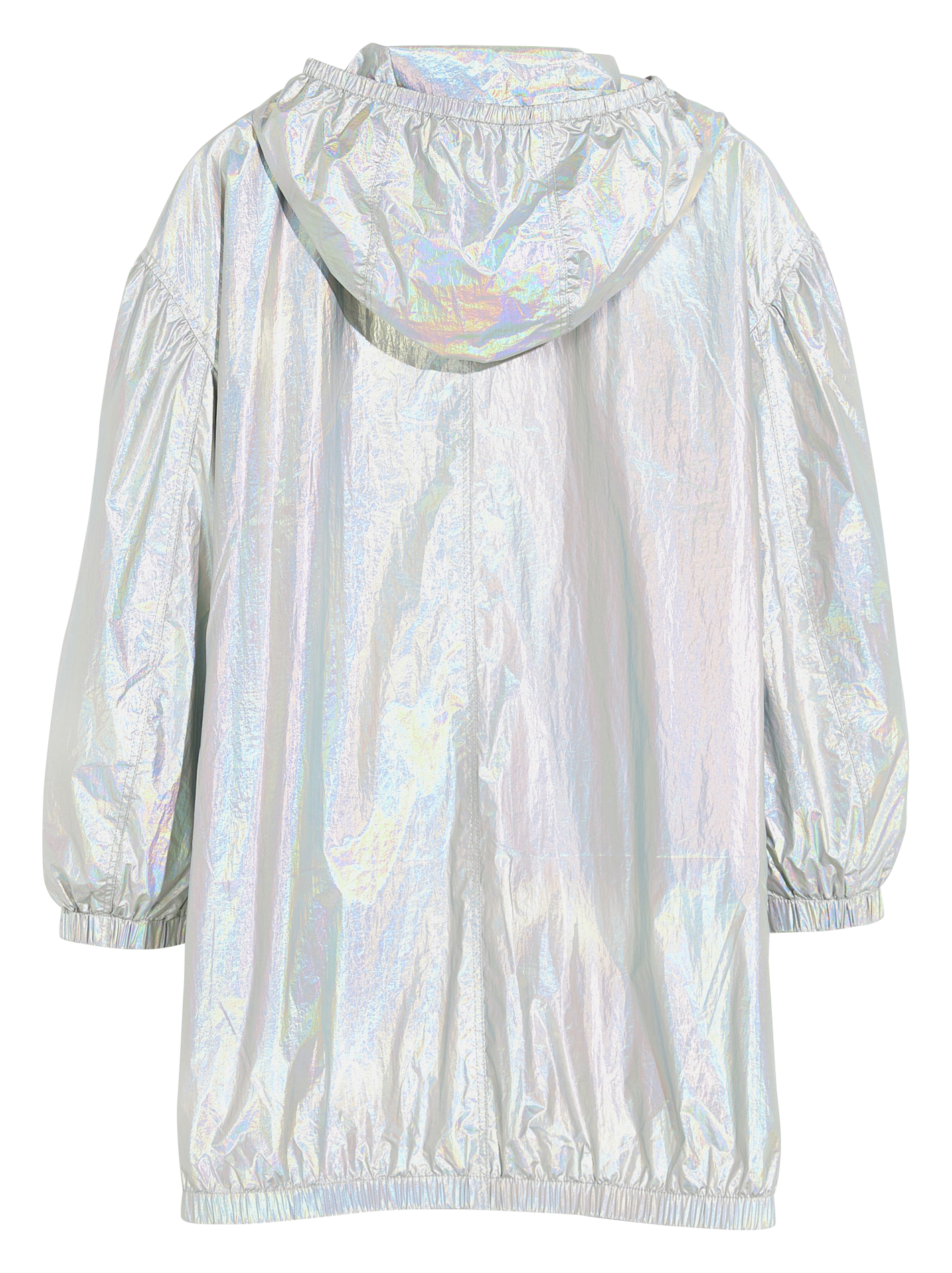 Long metallic-effect hooded coat BELLEROSE Silver