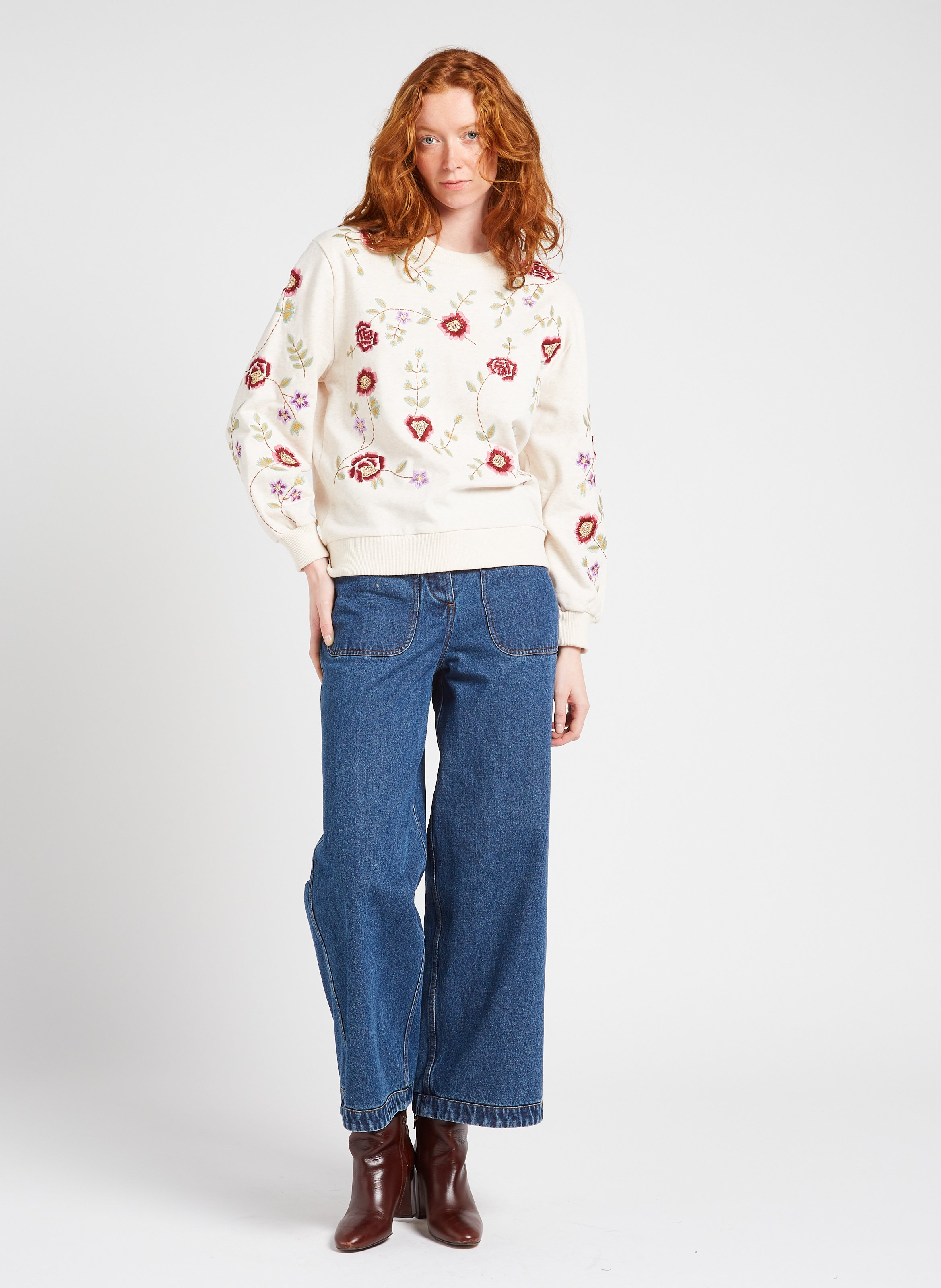 Sweat col rond en coton bio LOUISE MISHA Multicolore