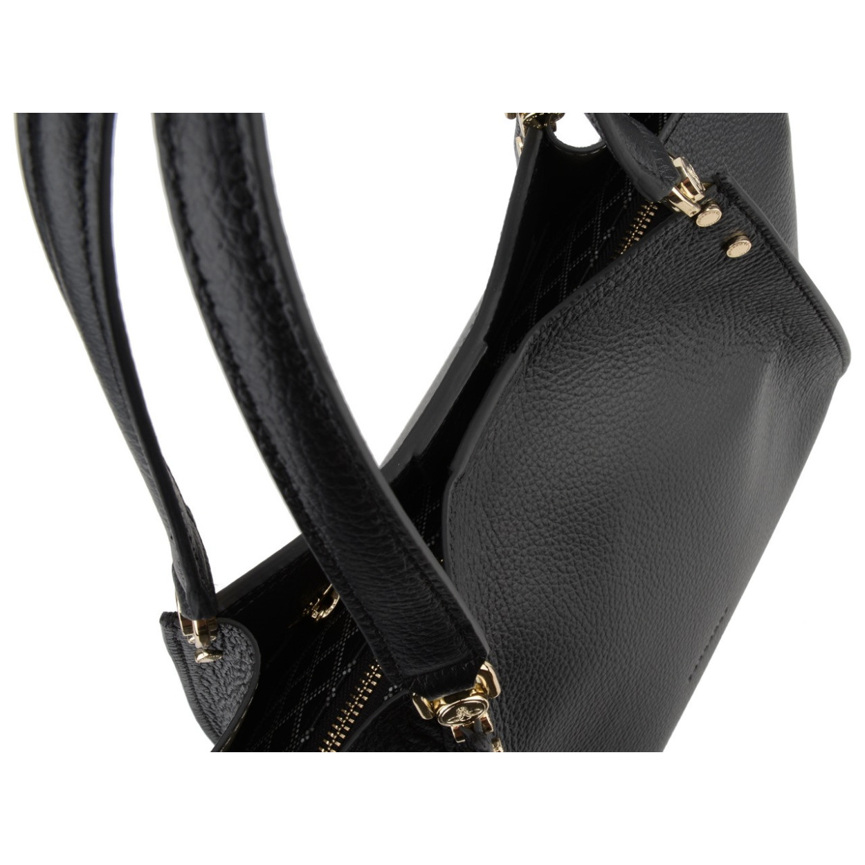 A-line leather skirt POURCHET Black