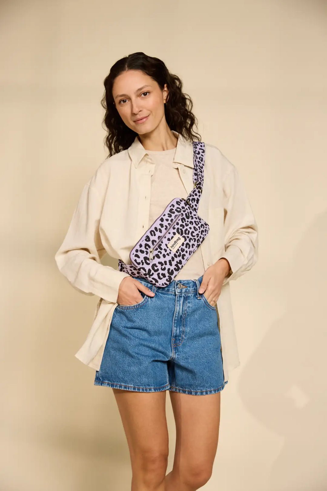 Cotton waist bag HINDBAG Purple