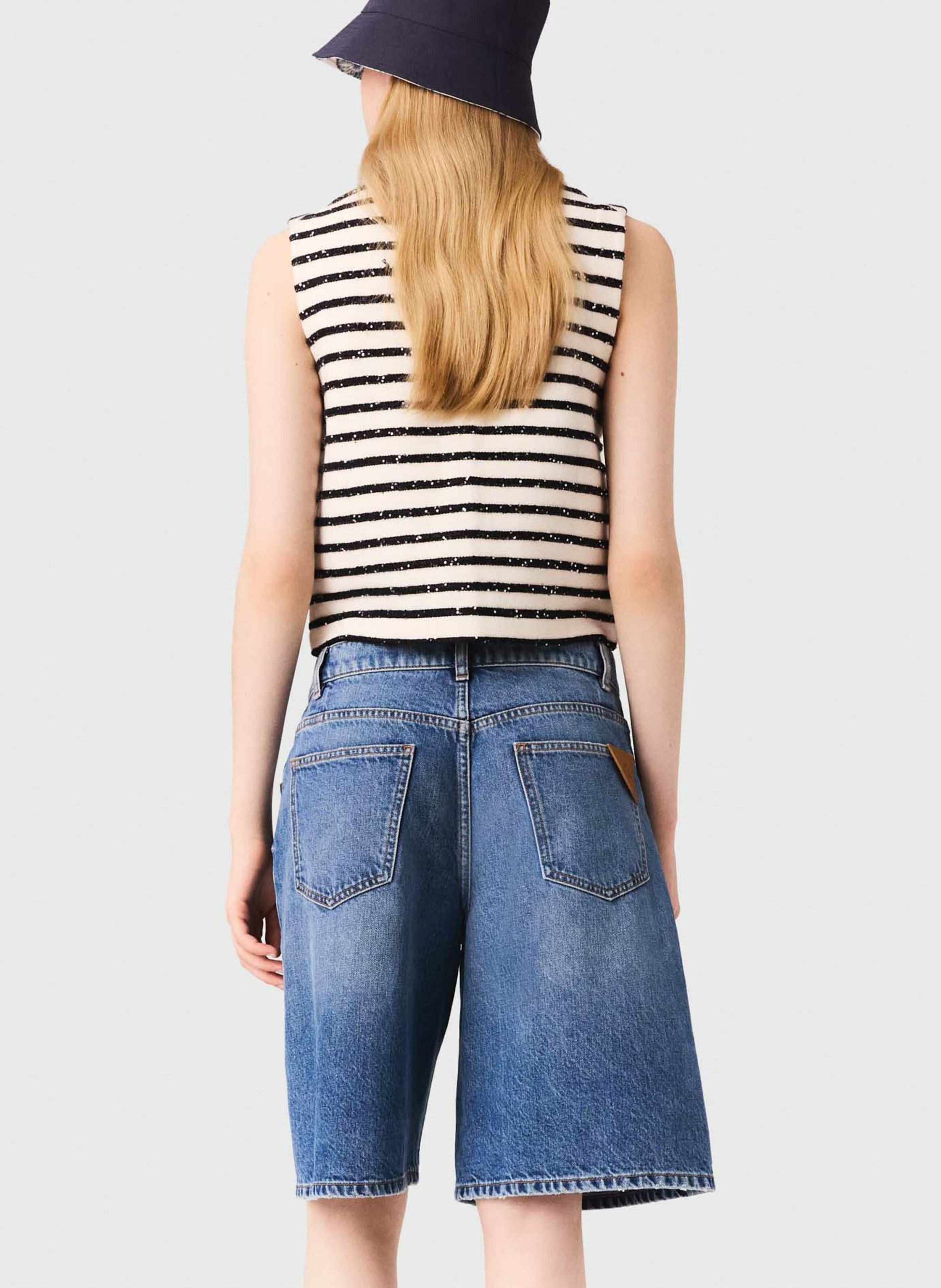 Gilet col rond  MAJE Blanc