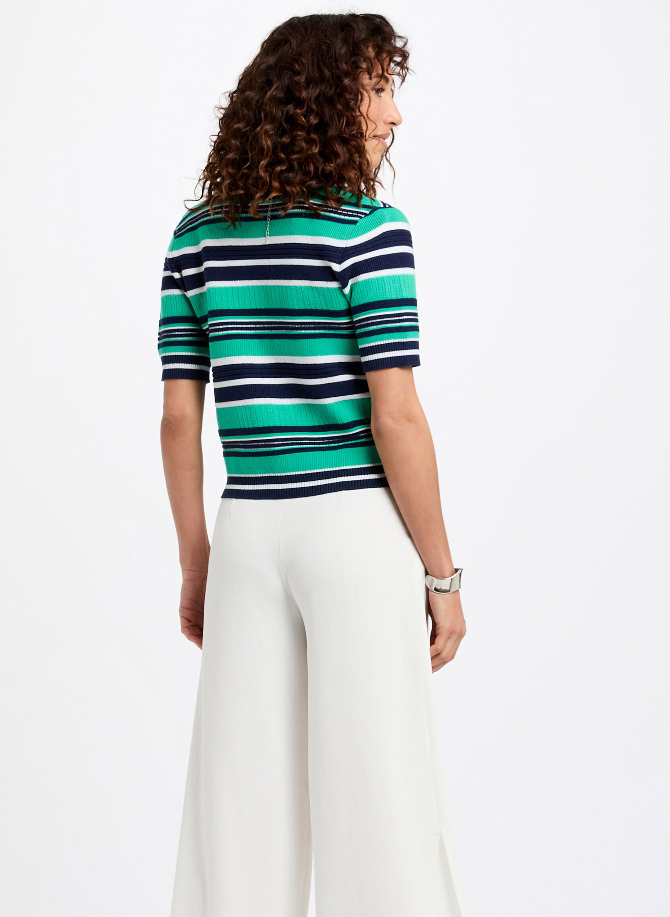 Striped seaside-inspired cardigan with wool MORGAN Multicolored