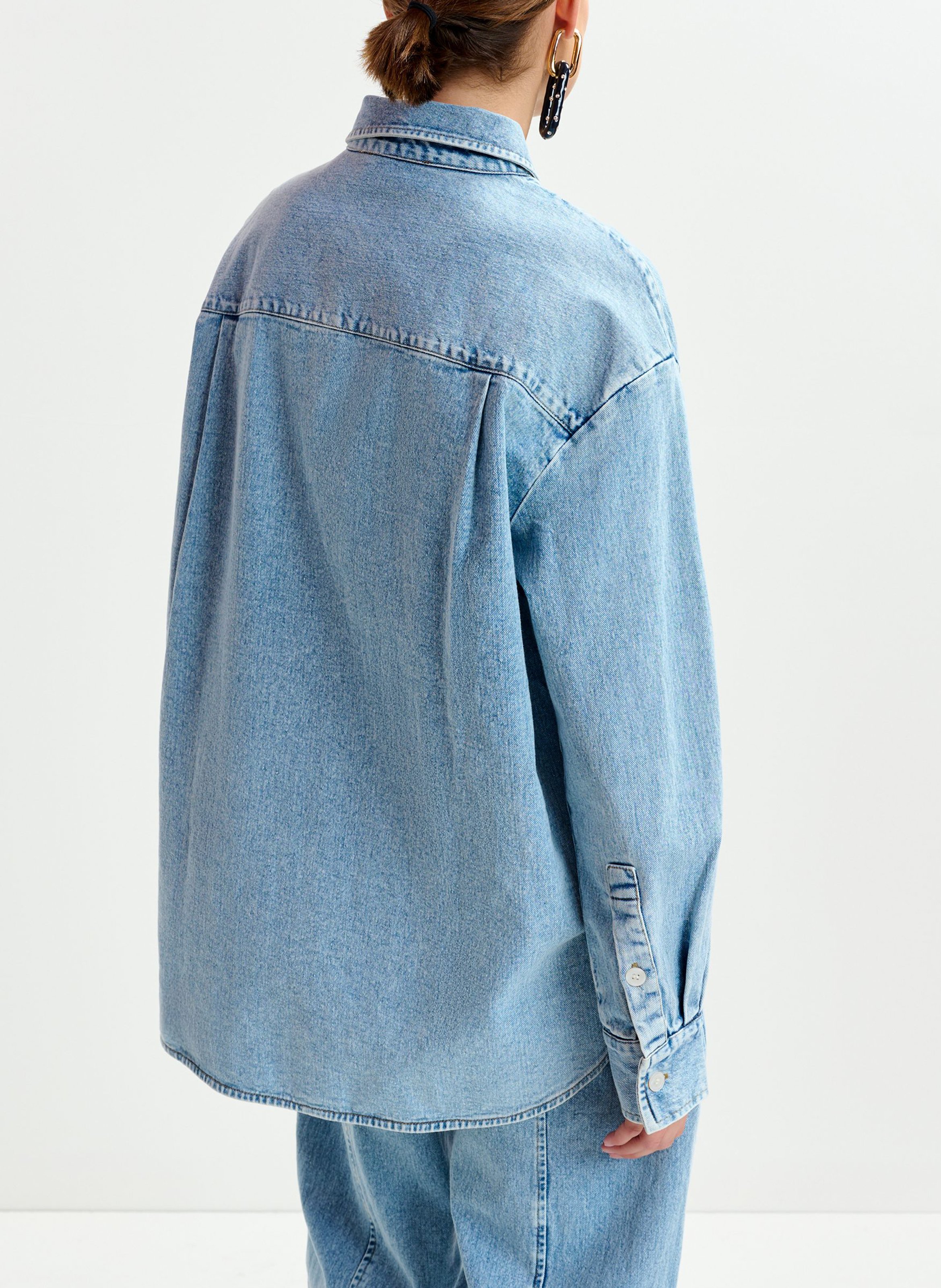 Chemise en jean à broderies pailletées ESSENTIEL ANTWERP Bleu