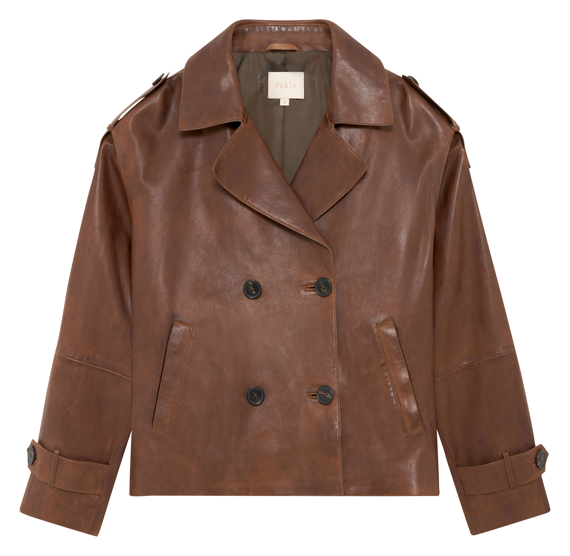 Leather trench coat PABLO Brown