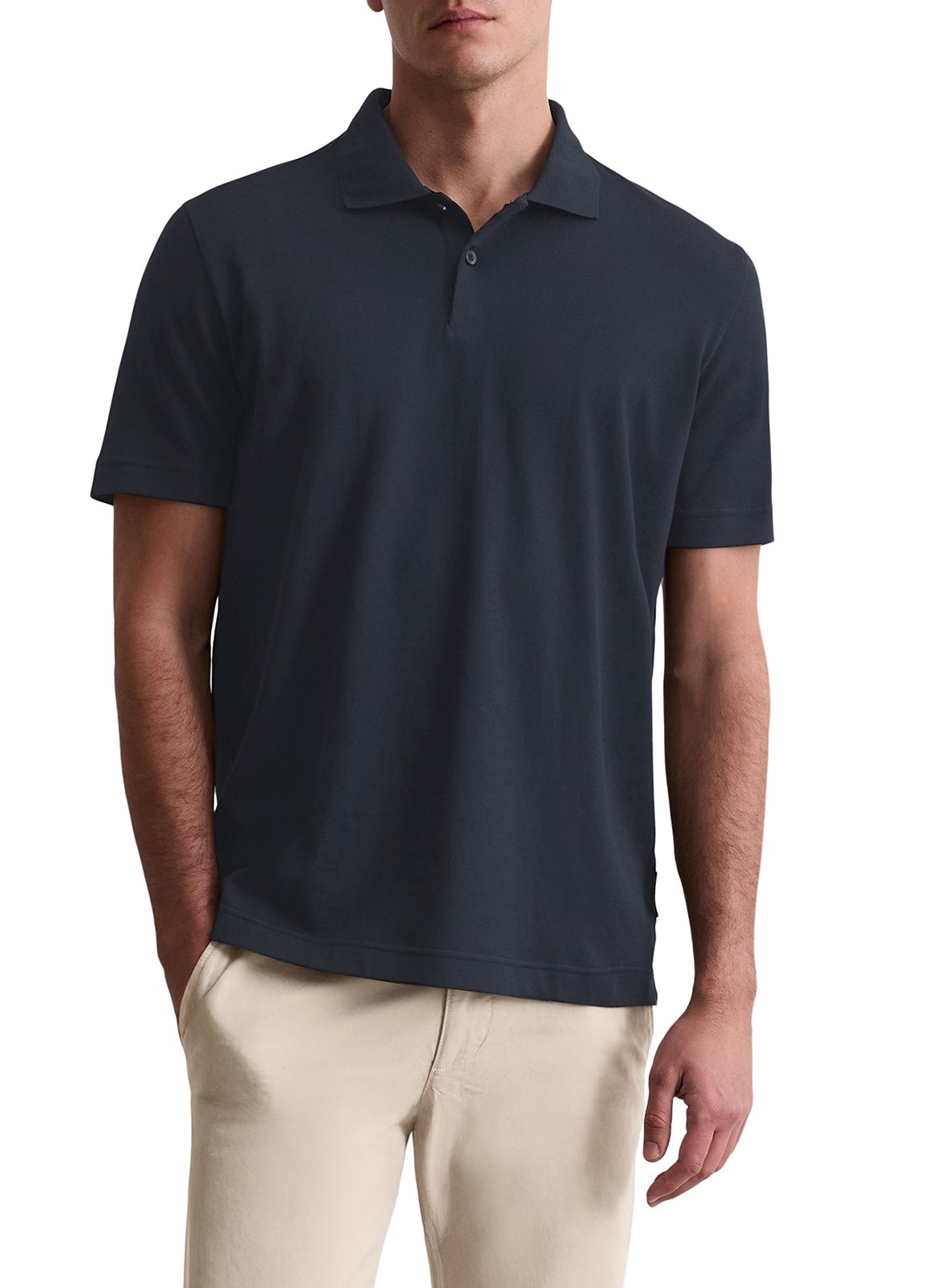 Top col polo en coton MARC O'POLO Bleu