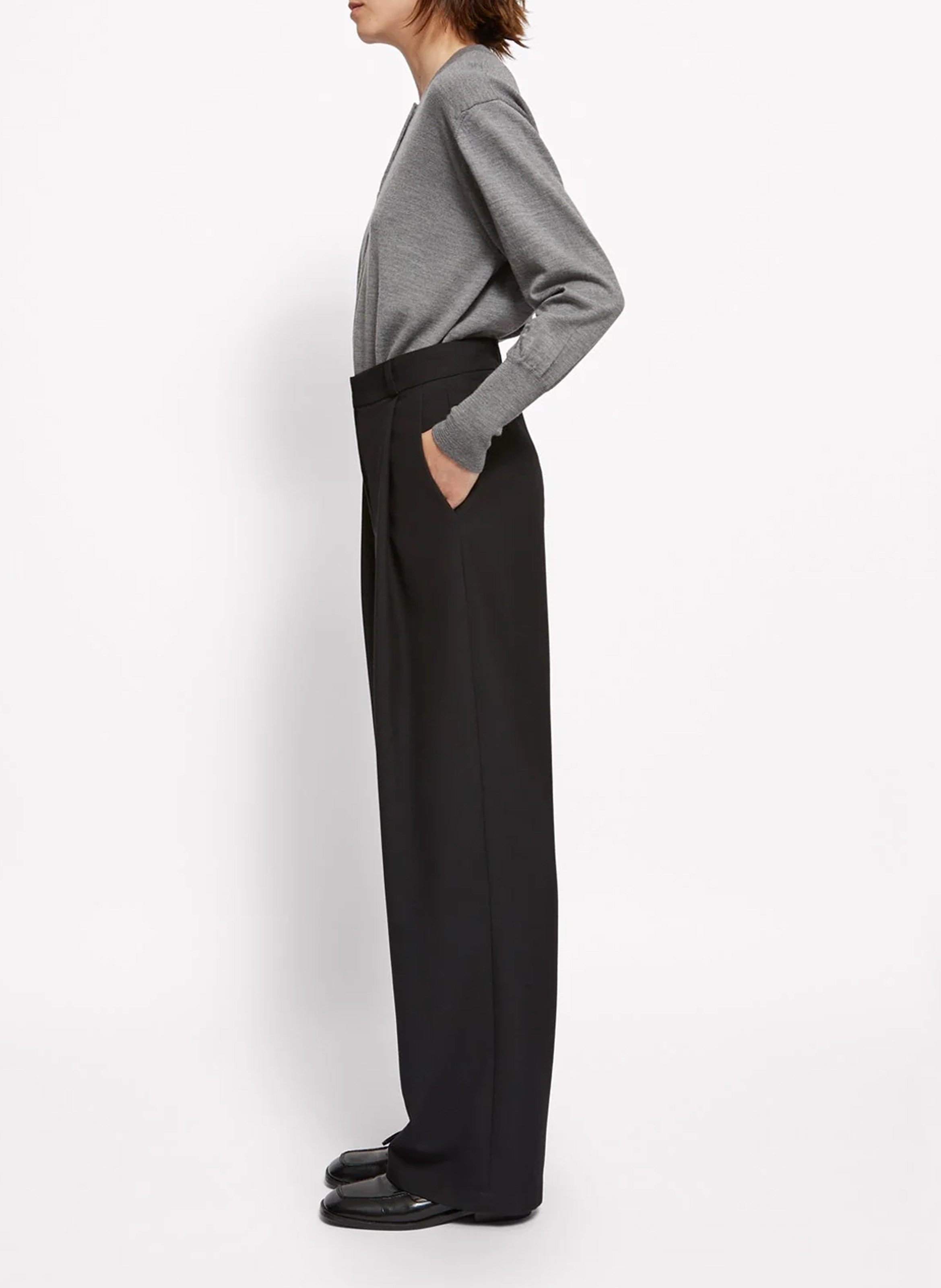 Pantalon coupe tailoring taille haute ROSEANNA Noir