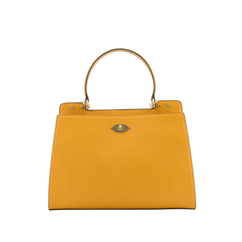 Handbag - cowhide leather POURCHET Red