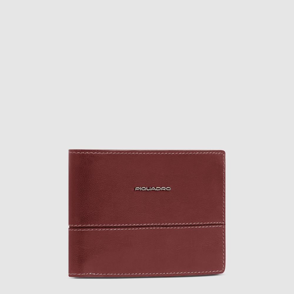 Men's leather wallet with coin pocket and RFID protection PIQUADRO Brown