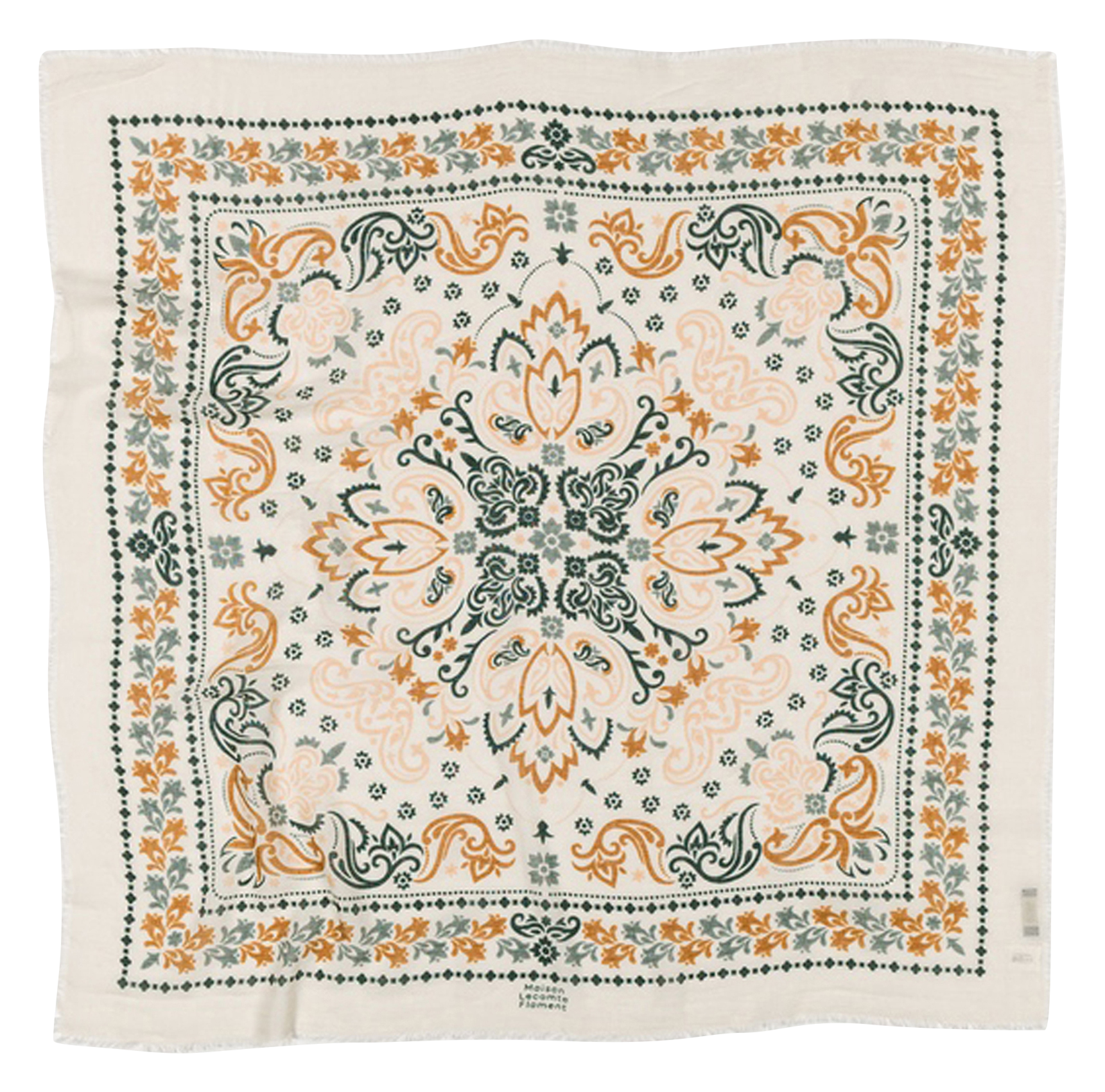 Bedruckter Foulard aus Wolle und Seide MAISON LECOMTE FLAMENT Beige