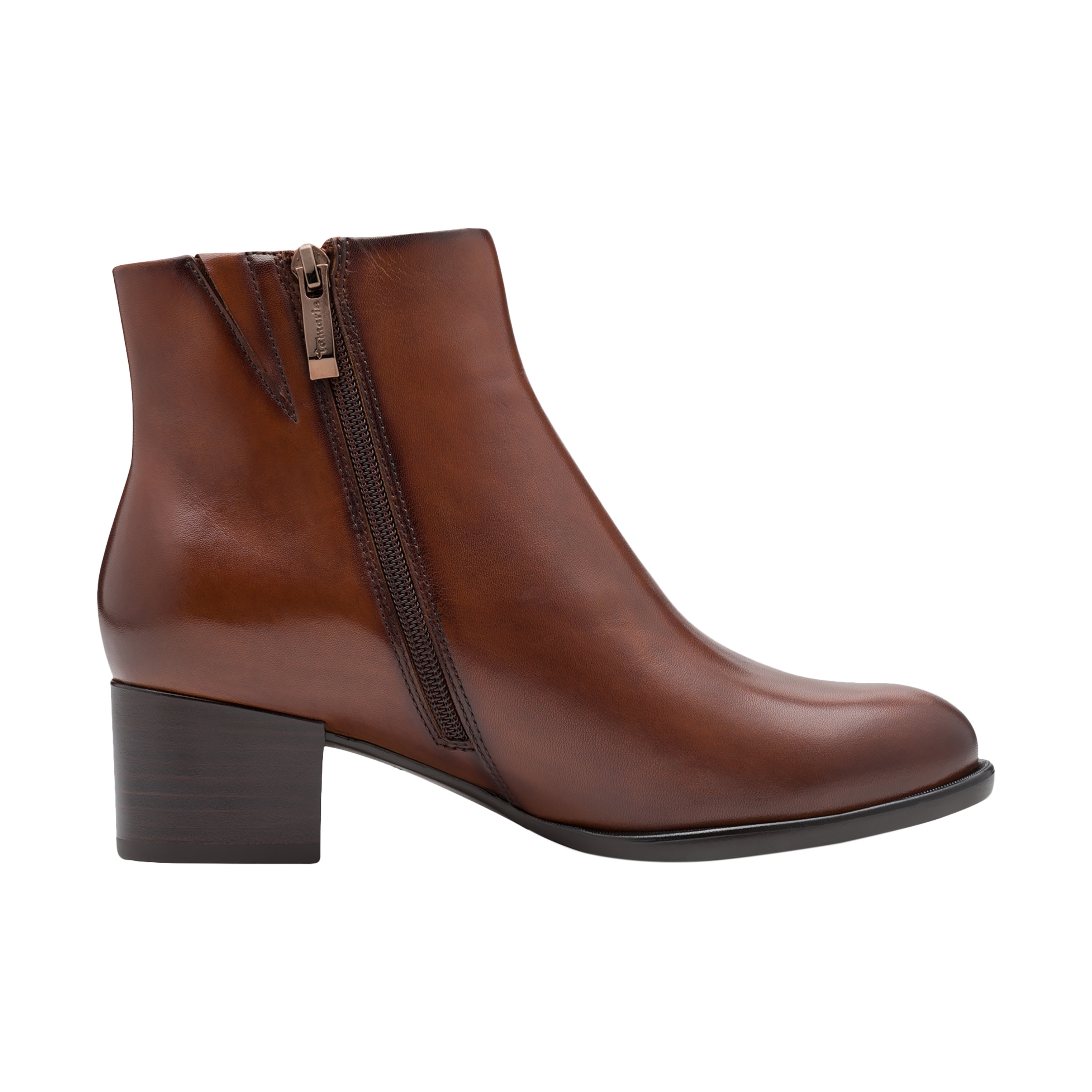 Leather heeled ankle boot TAMARIS Brown