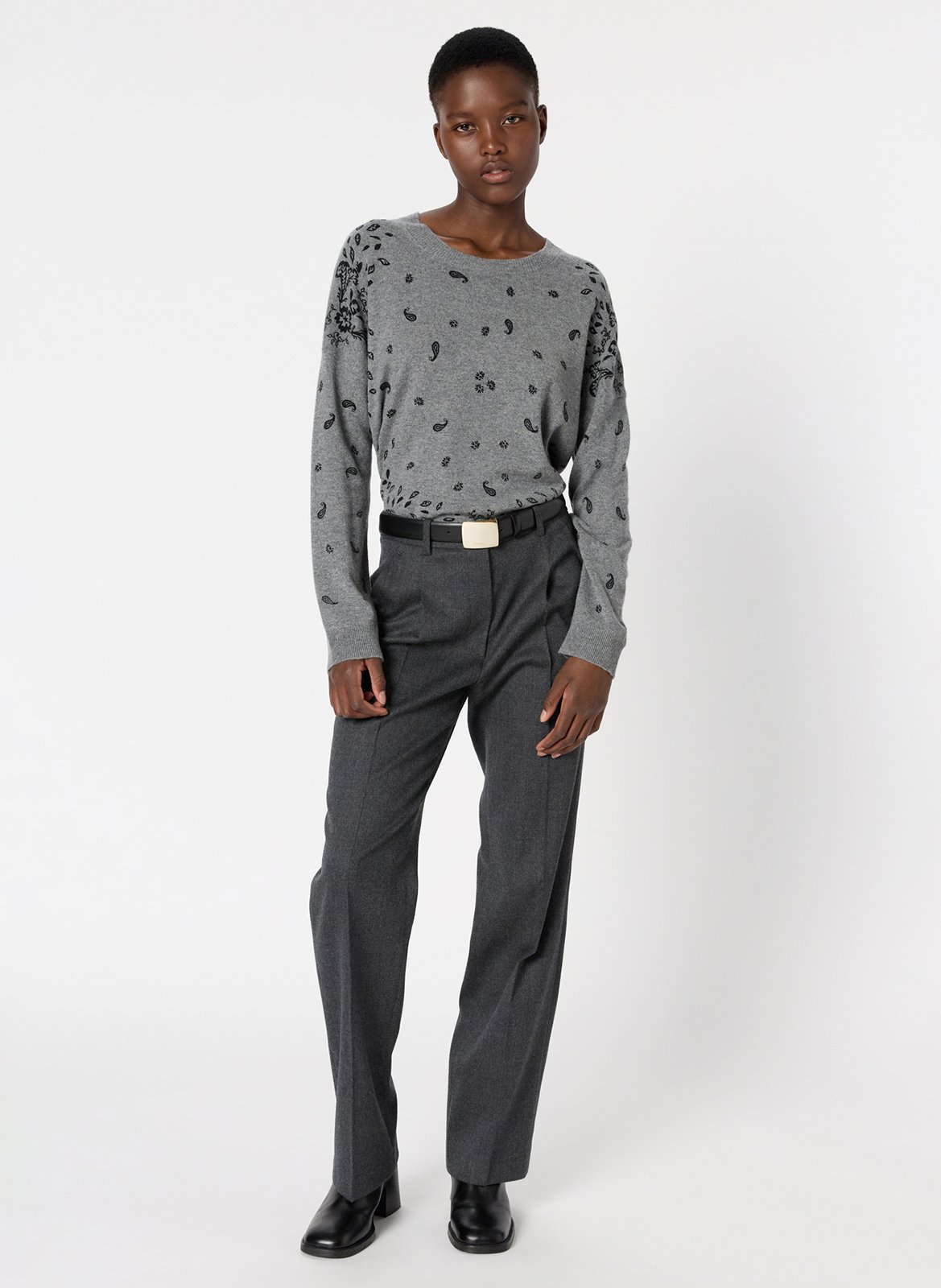 Kasjmier trui met opstaande kraag GERARD DAREL Grijs