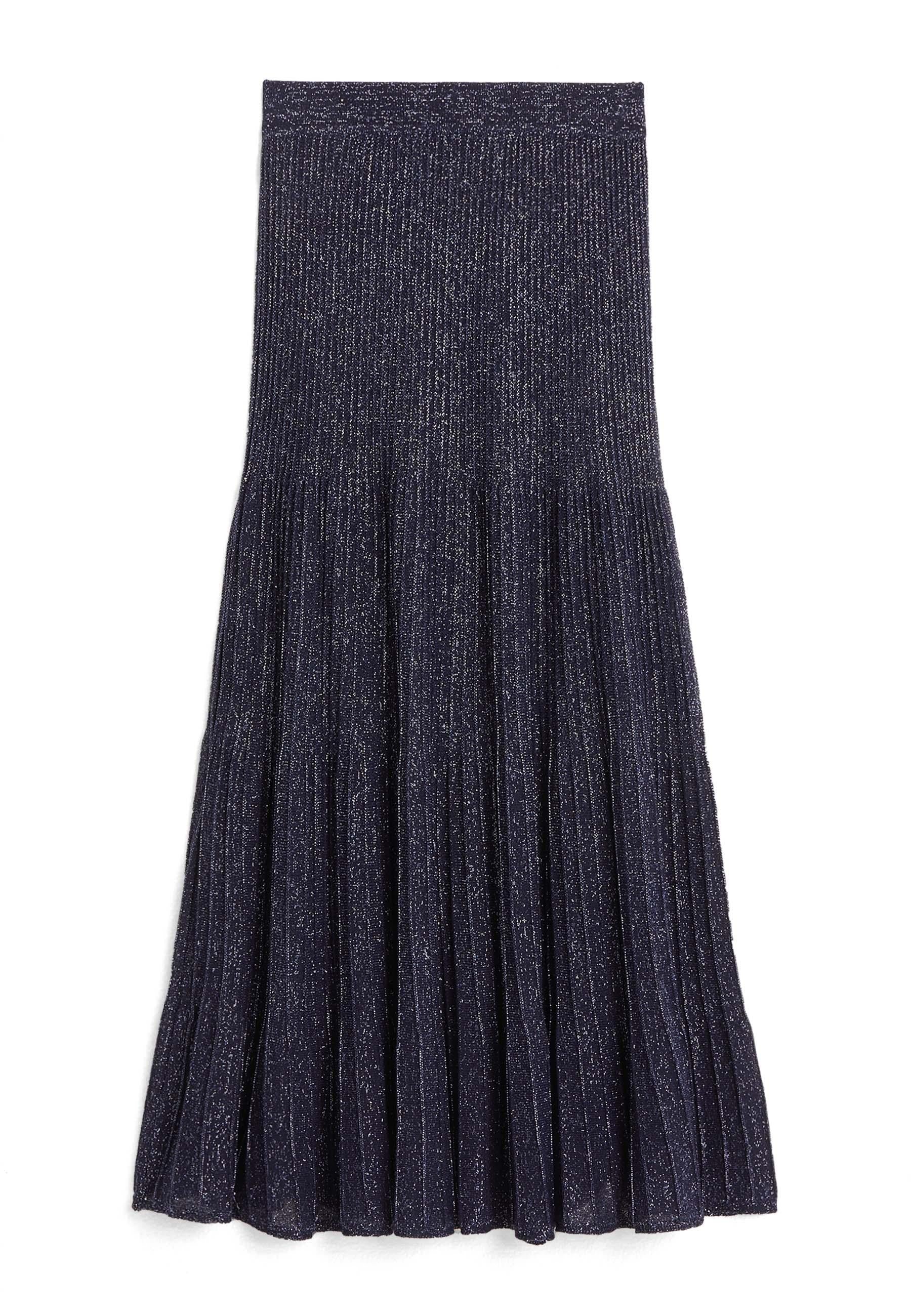 Pleated long skirt in lurex knit RODIER Blue