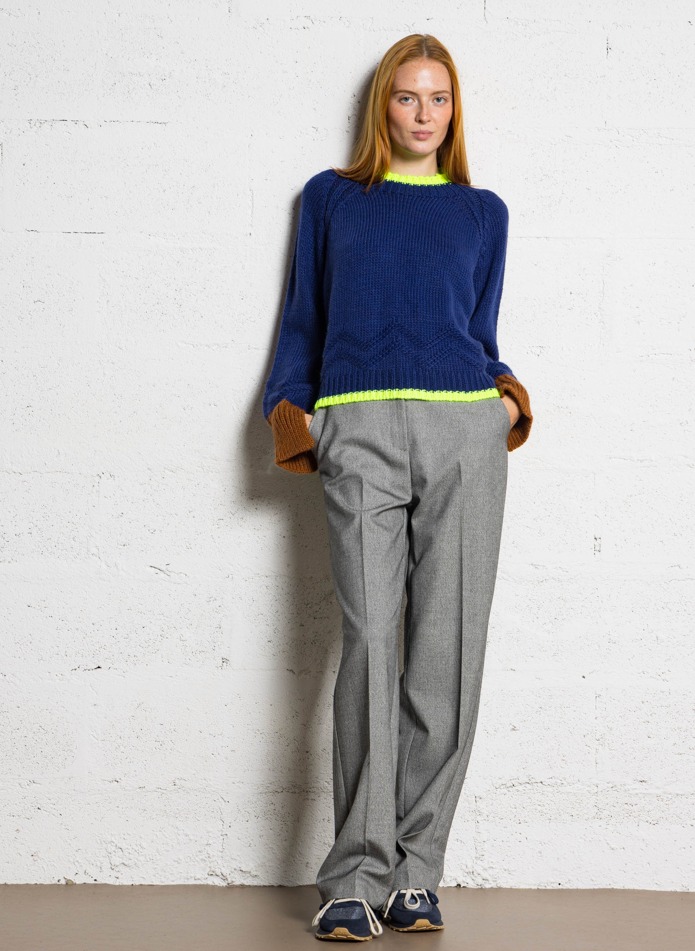 Pull oversize col montant DR BLOOM Bleu