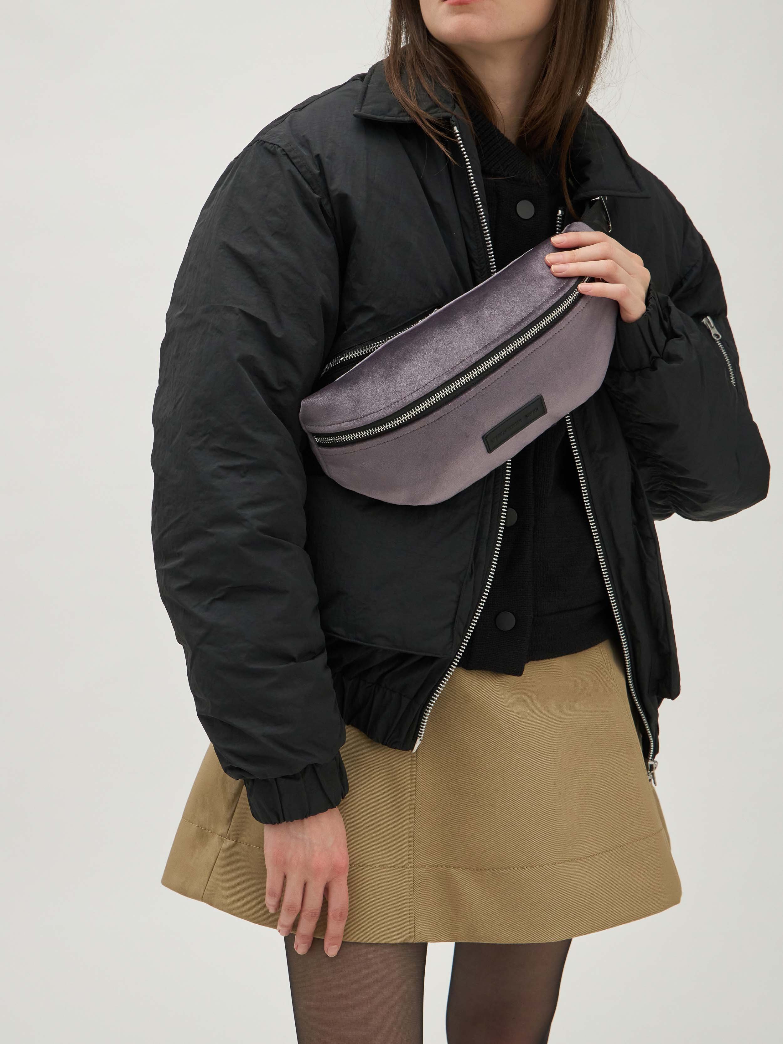 Velour waist bag VANESSA WU Purple