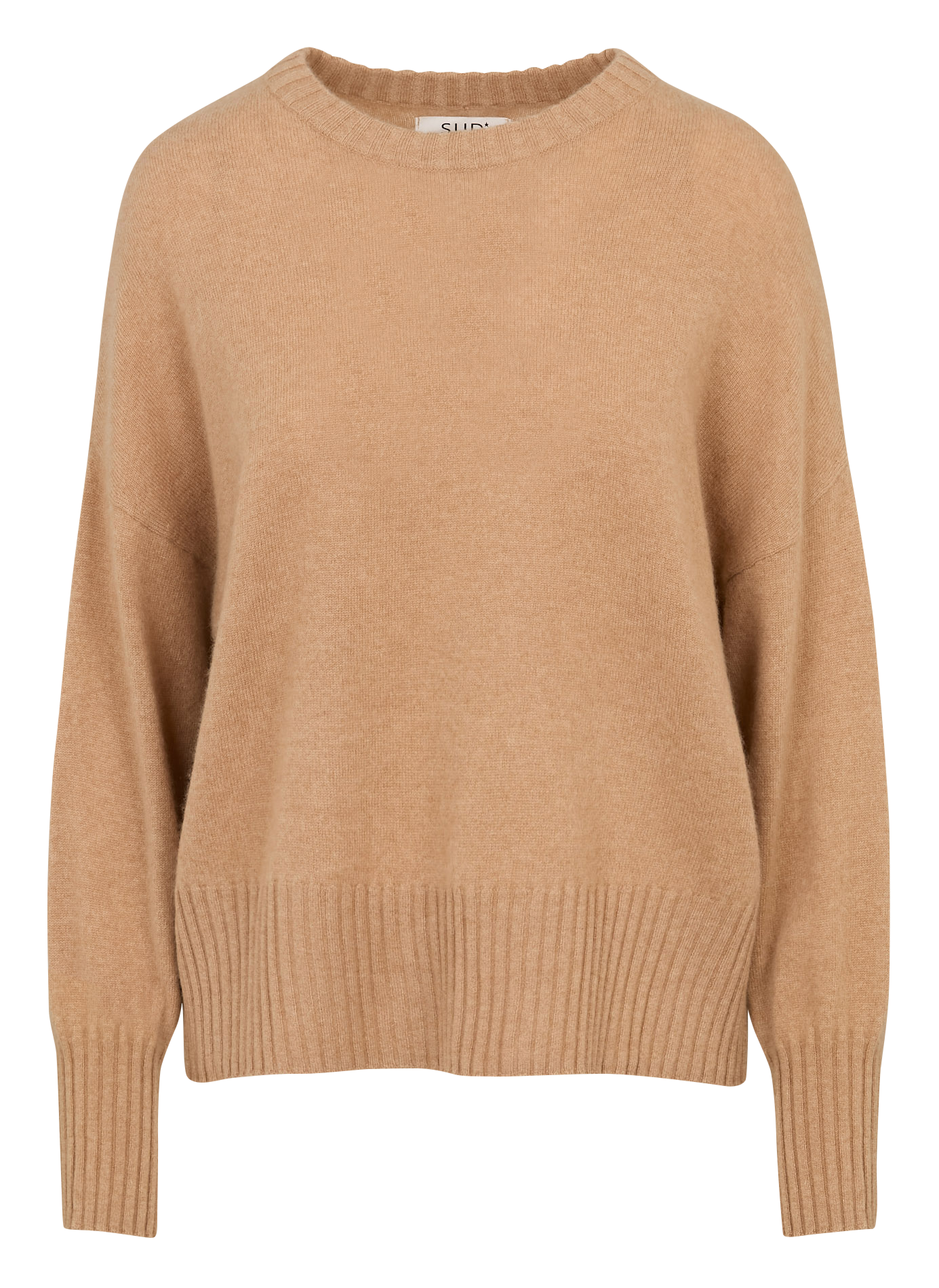 Pull oversize col rond en cachemire SUD EXPRESS Beige