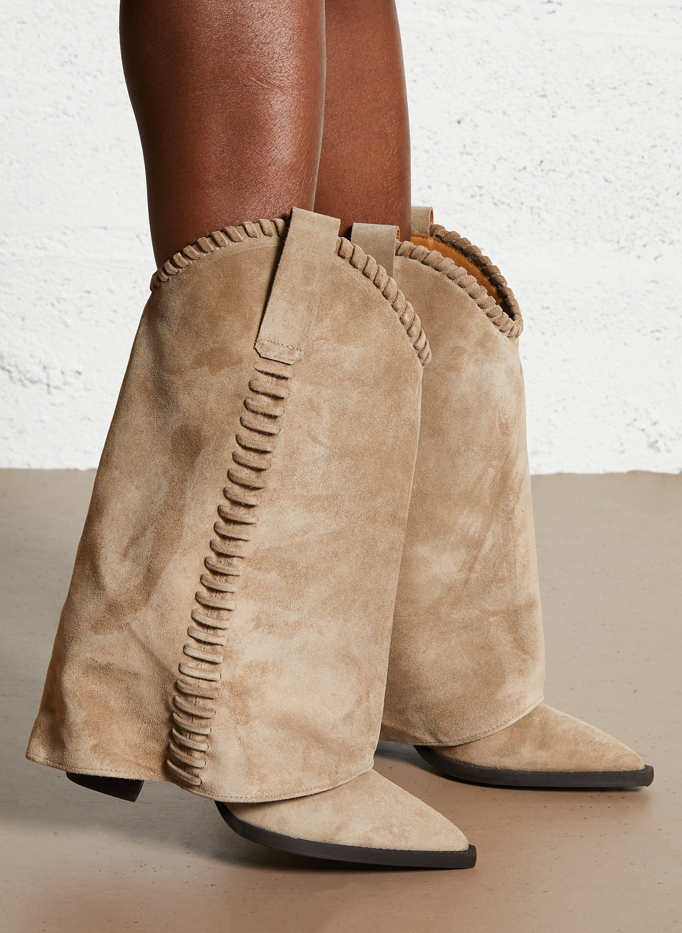 Bottes à talons en suède TORAL Marron