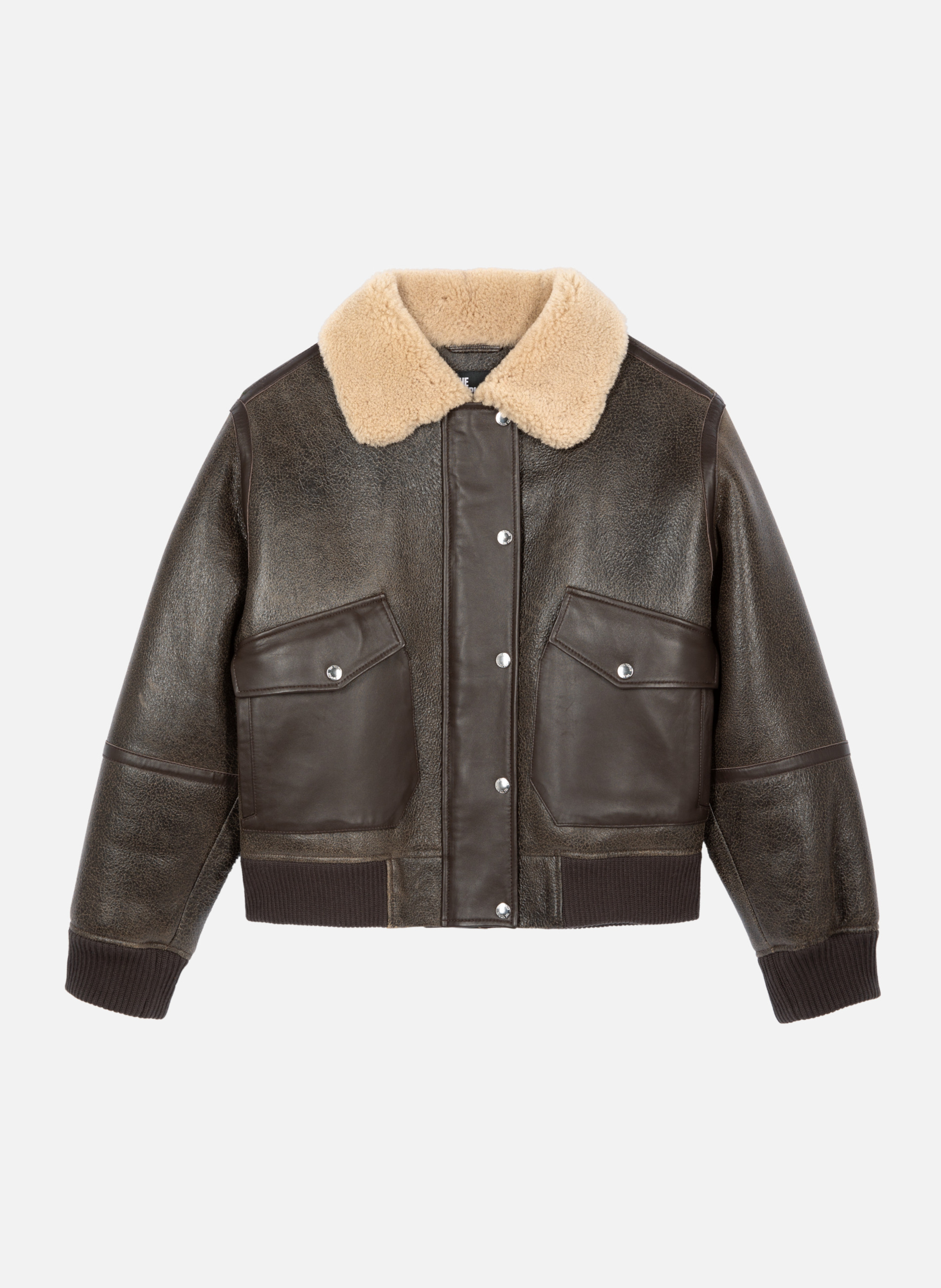Short shearling coat THE KOOPLES Brown