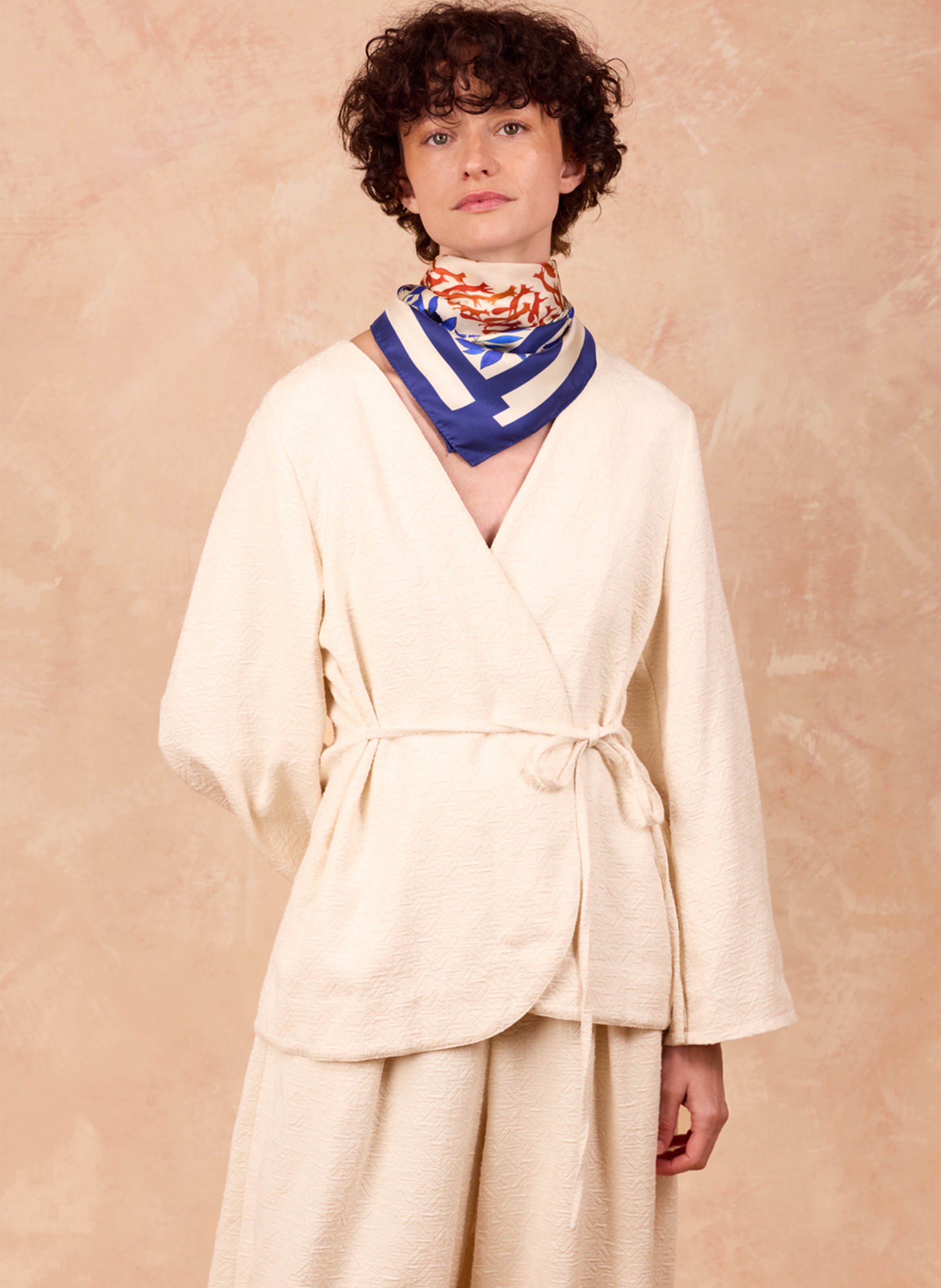 Floaty silk scarf PETITJEAN PARIS Blue