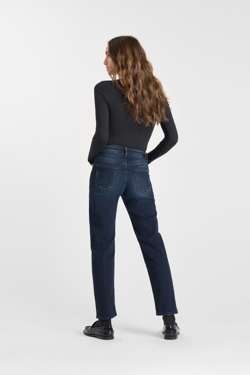 Straight leg high waist mom jeans 7/8 length, 7/8 length LE TEMPS DES CERISES Blue