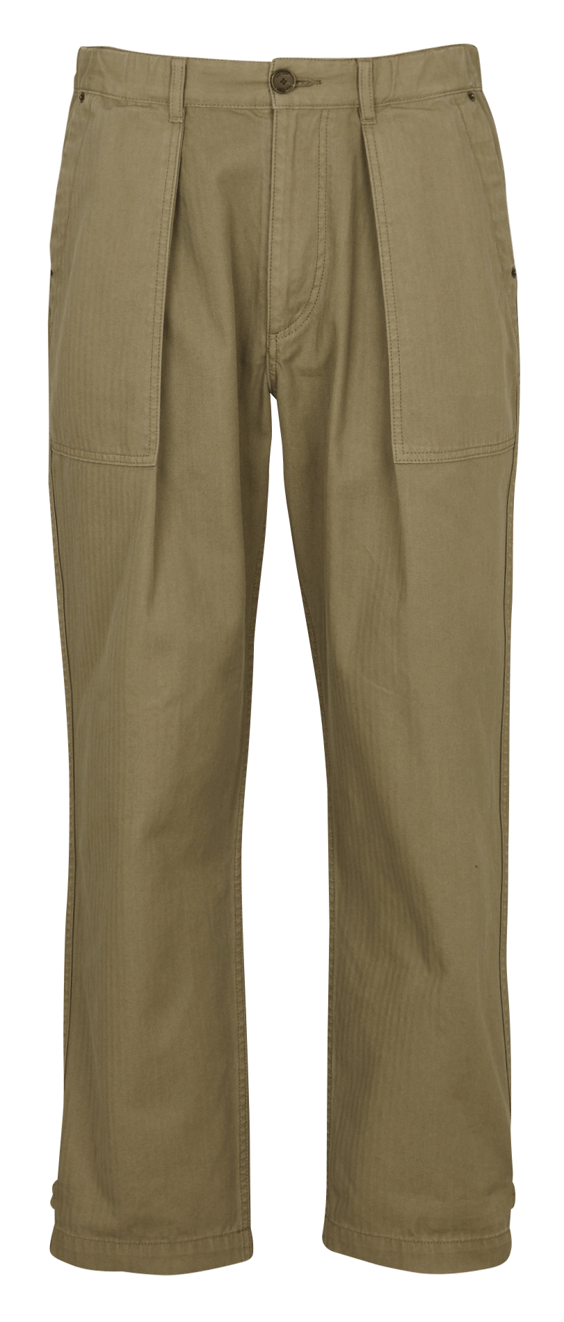 Pantalon droit en coton IKKS Kaki