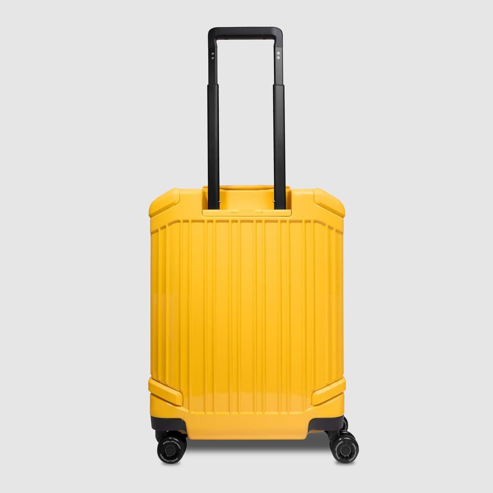 Cabin trolley suitcase with 4 wheels, TSA lock, and USB and USB type-C ports PIQUADRO Yellow