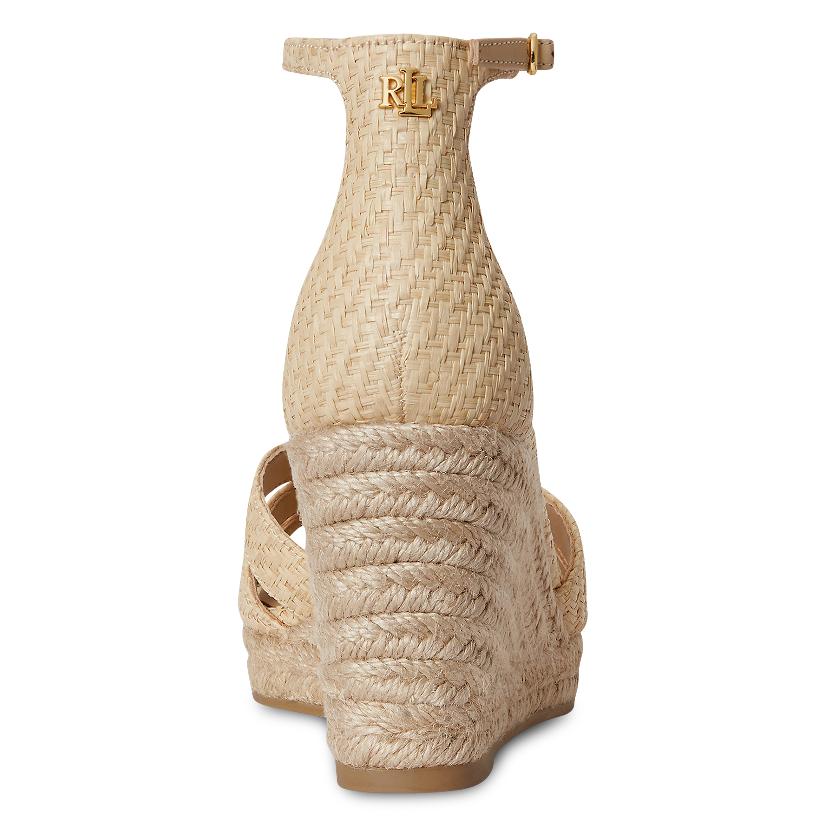 Wedge sandals in raffia and leather LAUREN RALPH LAUREN Beige