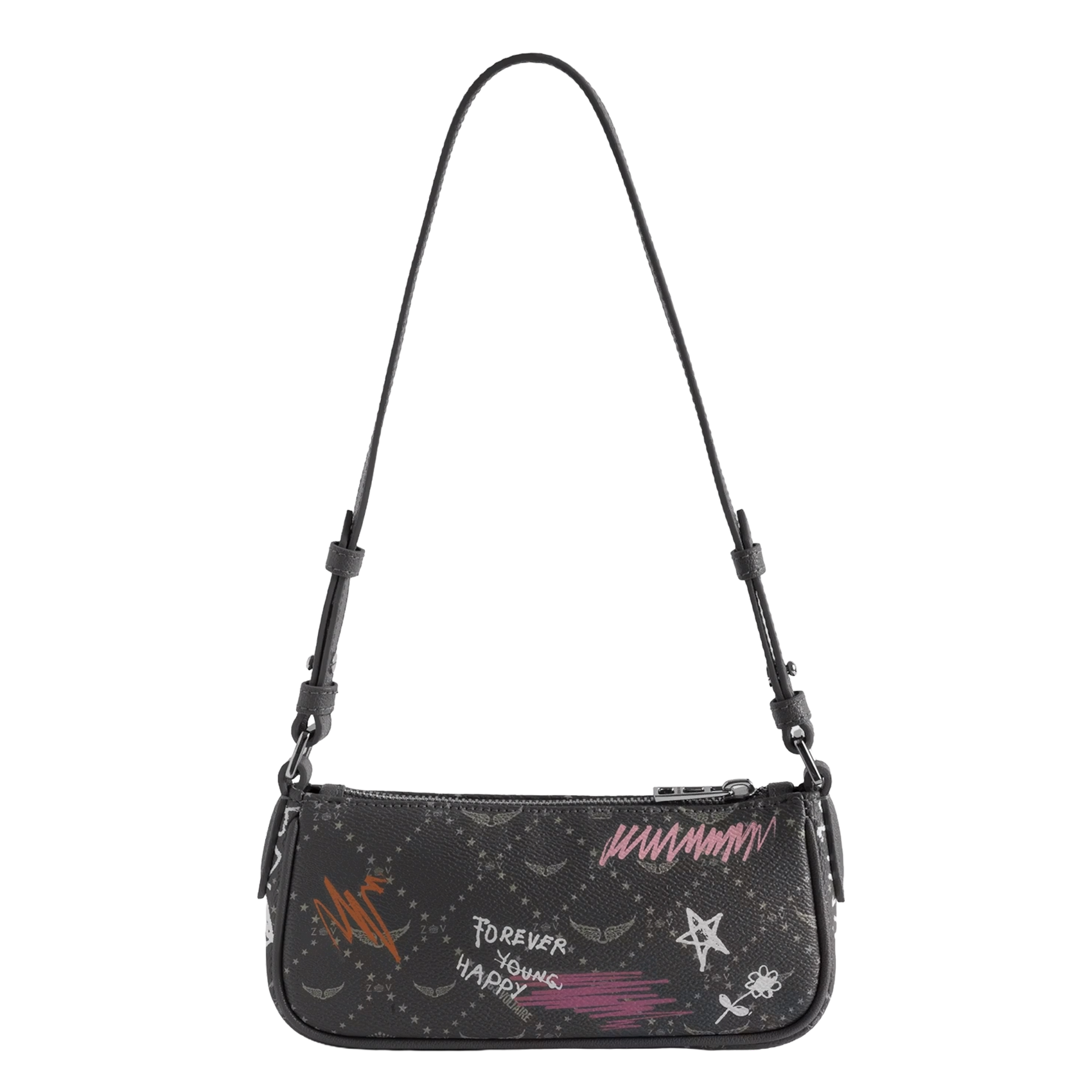 Schoudertas met print ZADIG&VOLTAIRE Grijs