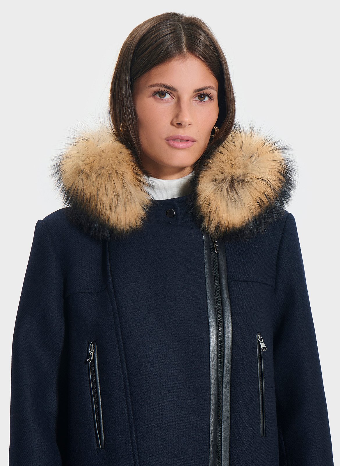 Manteau en laine mélangée ZAPA Bleu