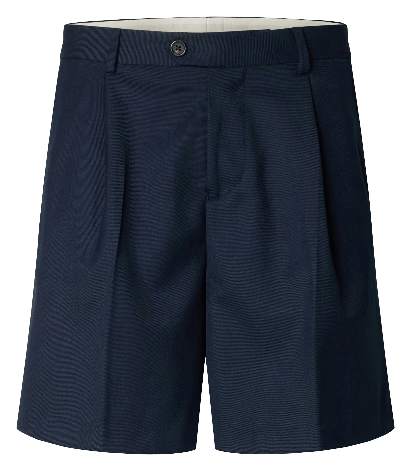 Gerade geschnittene Shorts mit Bundfalten SELECTED Blau