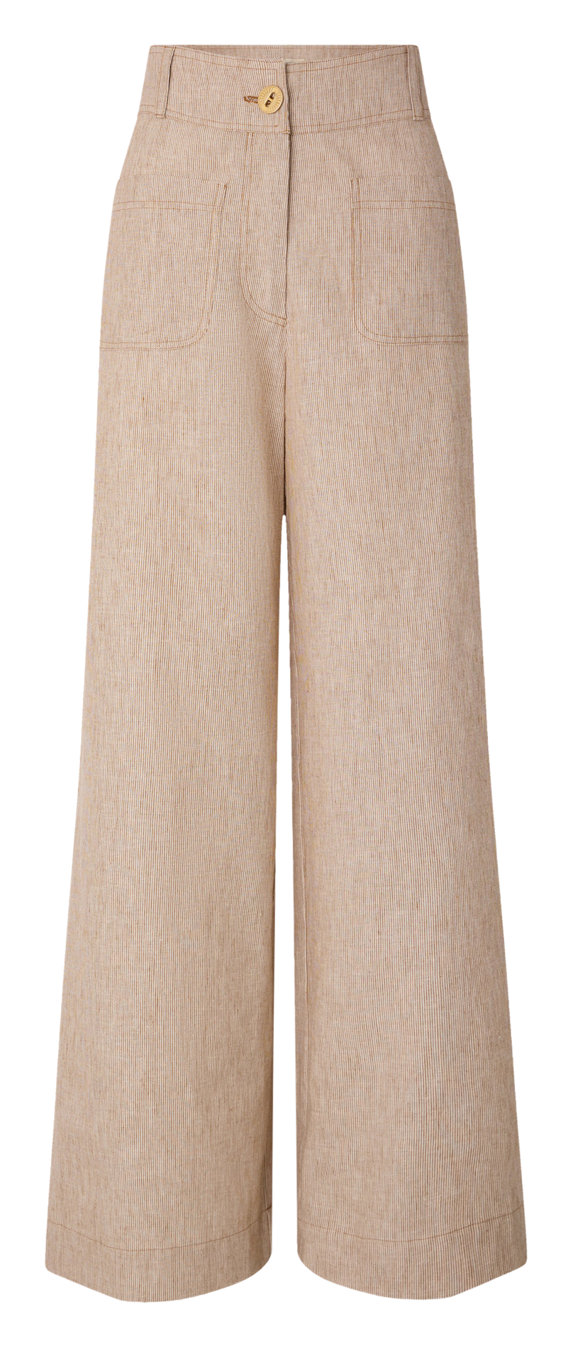 High-rise flared cotton-blend jeans SESSUN Beige