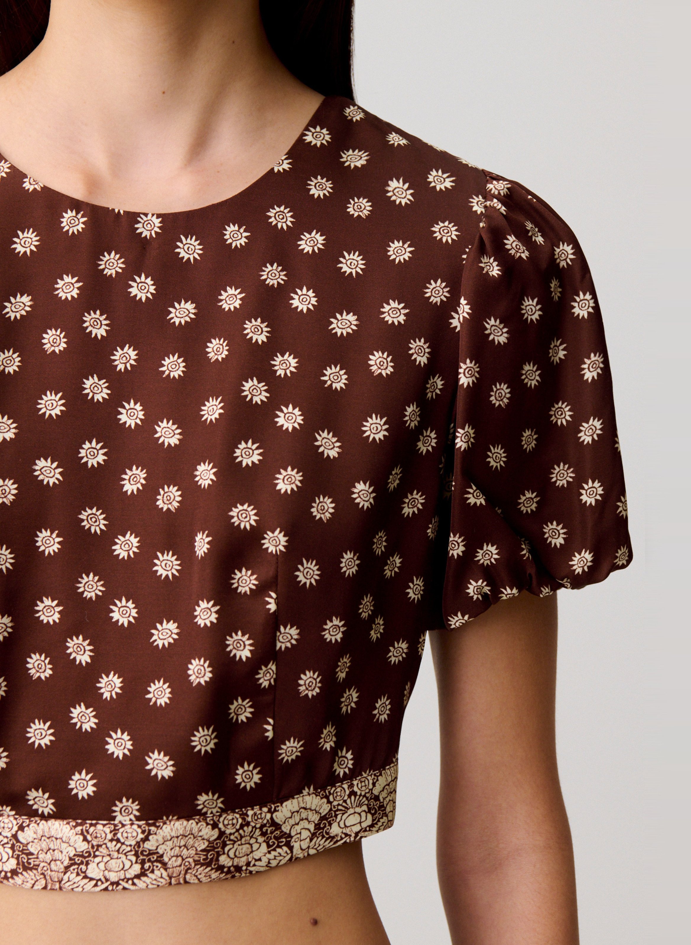 Straight printed round-neck top CLAUDIE PIERLOT Multicolored