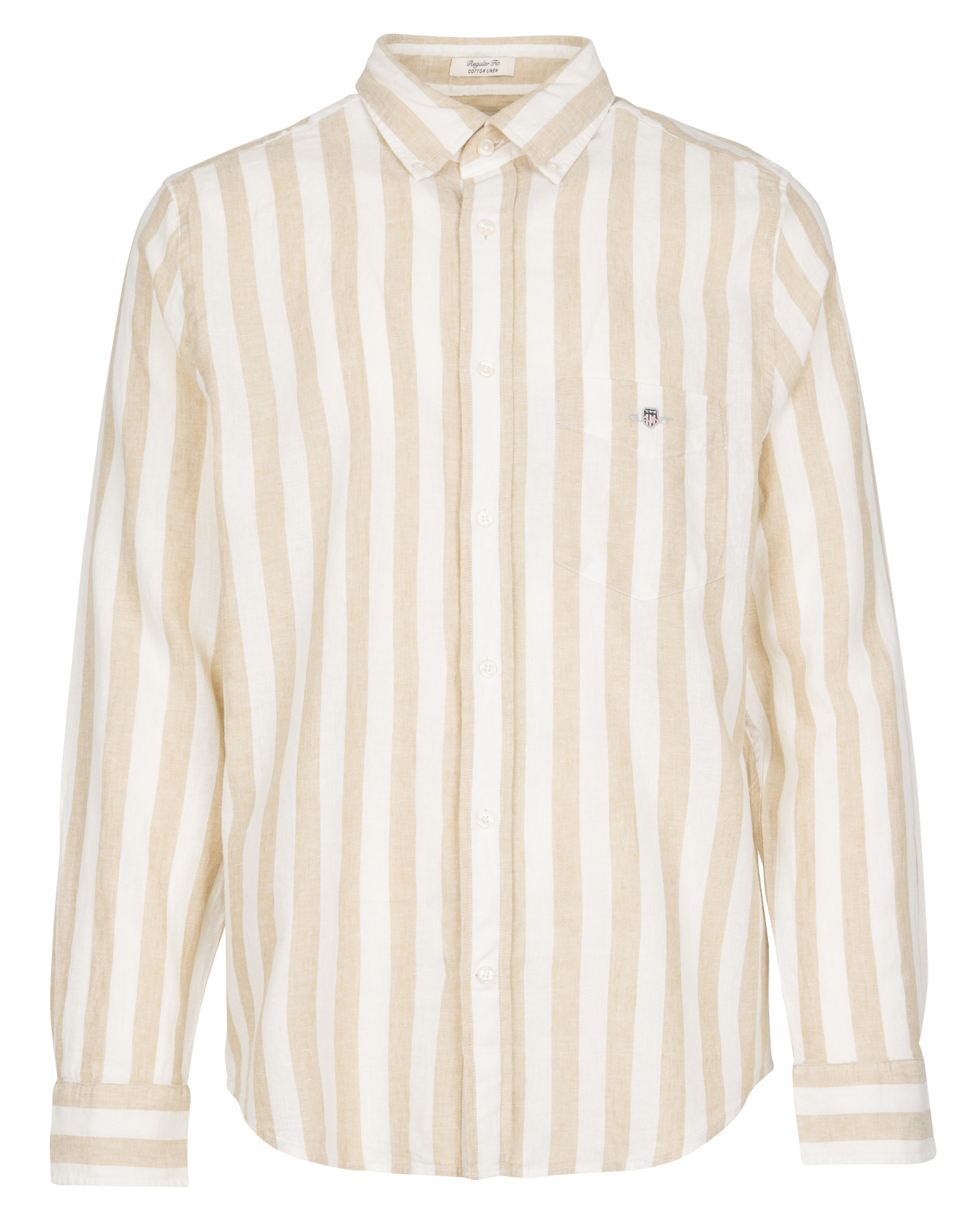 Regular-fit overhemd met Amerikaanse kraag in gestreept linnen en katoen. GANT