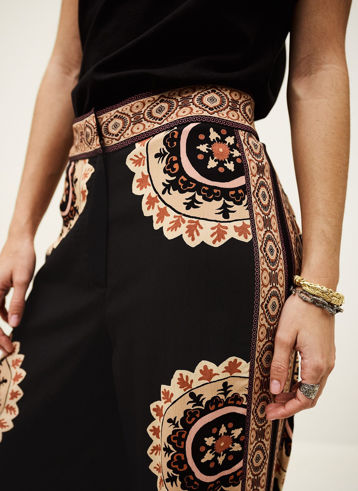 Azawood high-waisted wide-leg trousers BA&SH Black