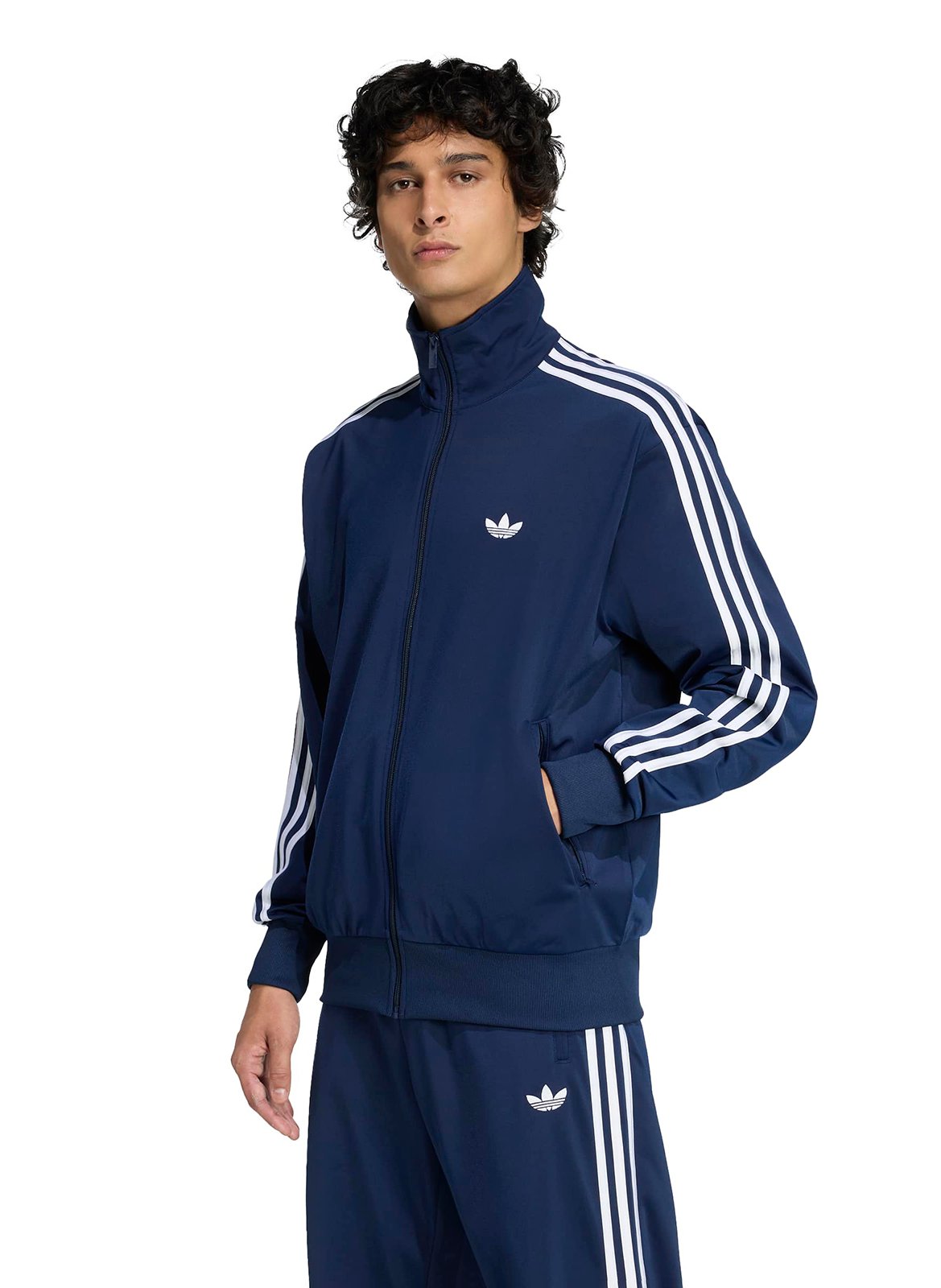 Ritssluiting jas met opstaande kraag en logo ADIDAS Blauw