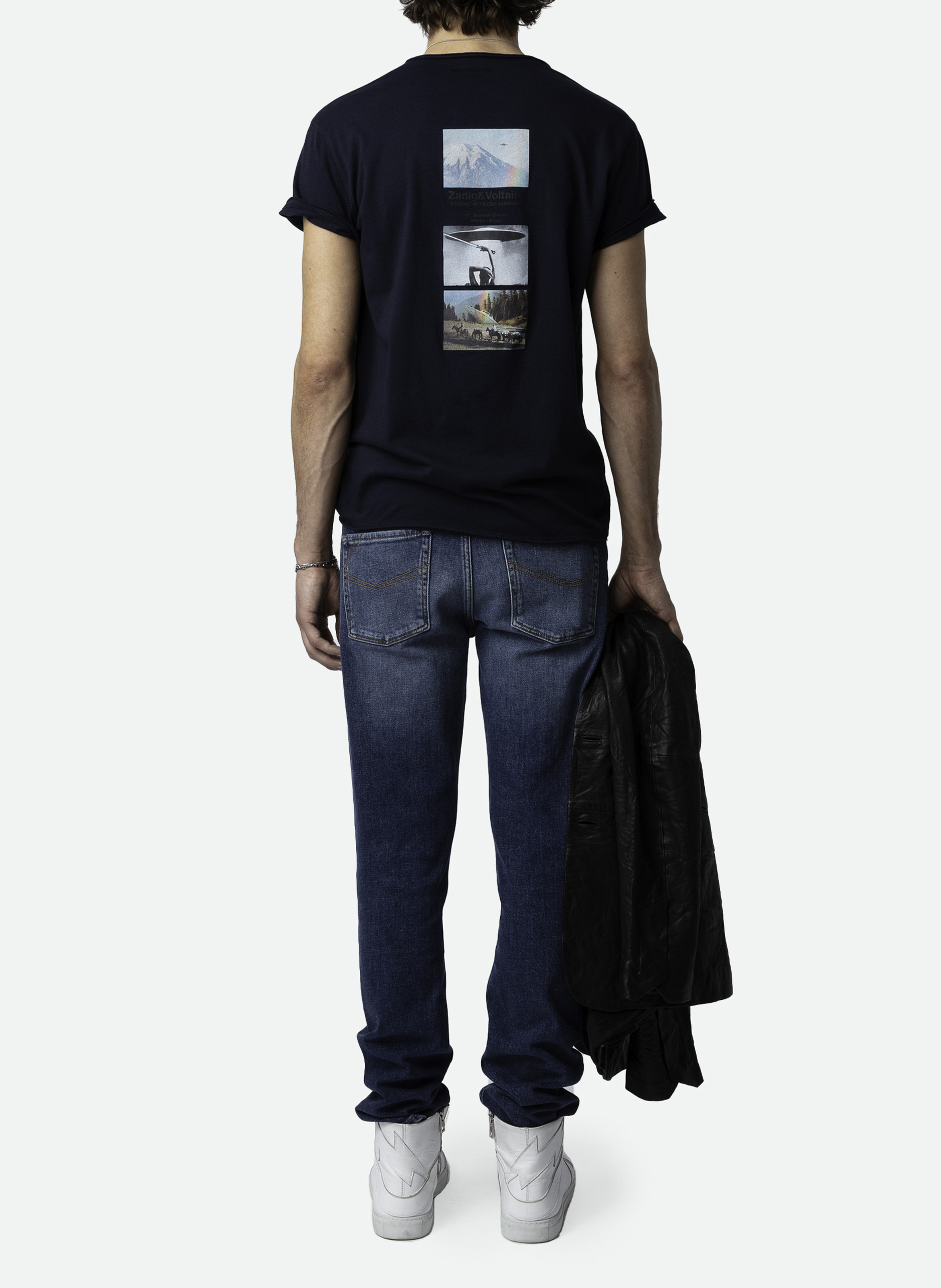 Gerade geschnittenes Henley-T-Shirt aus Bio-Baumwolle ZADIG&VOLTAIRE Blau