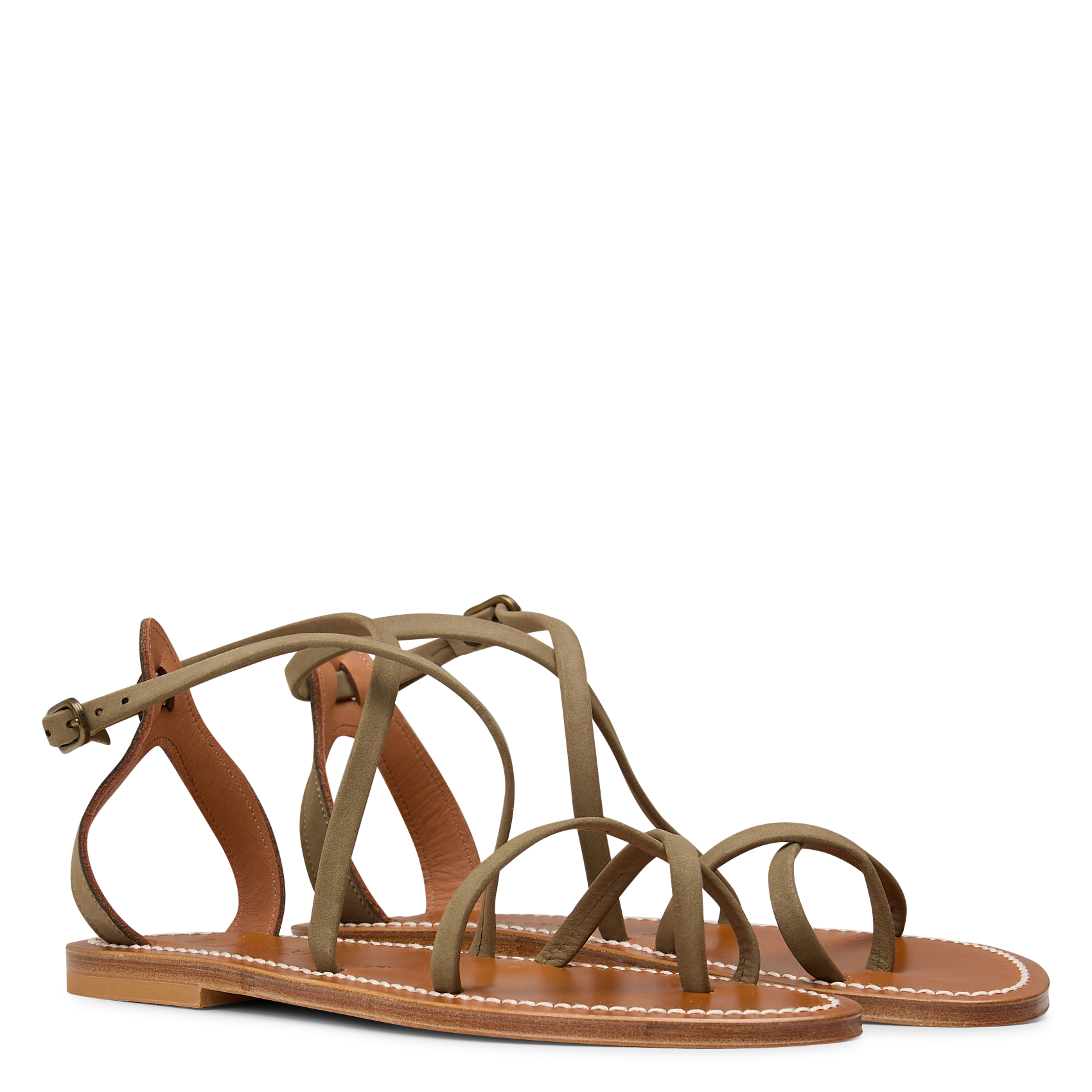 Leren sandalen K JACQUES Groen
