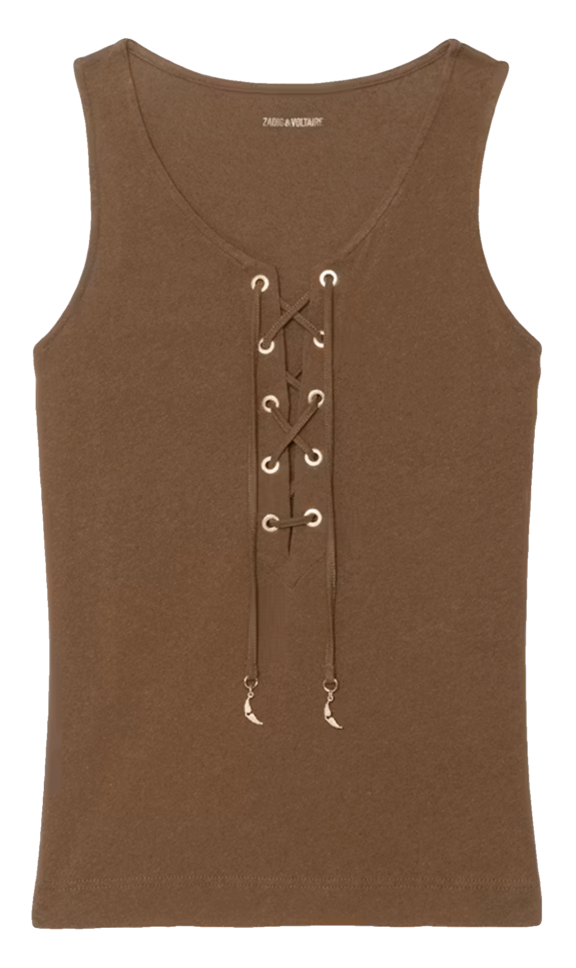 Sleeveless lace-up solid top ZADIG&VOLTAIRE Brown
