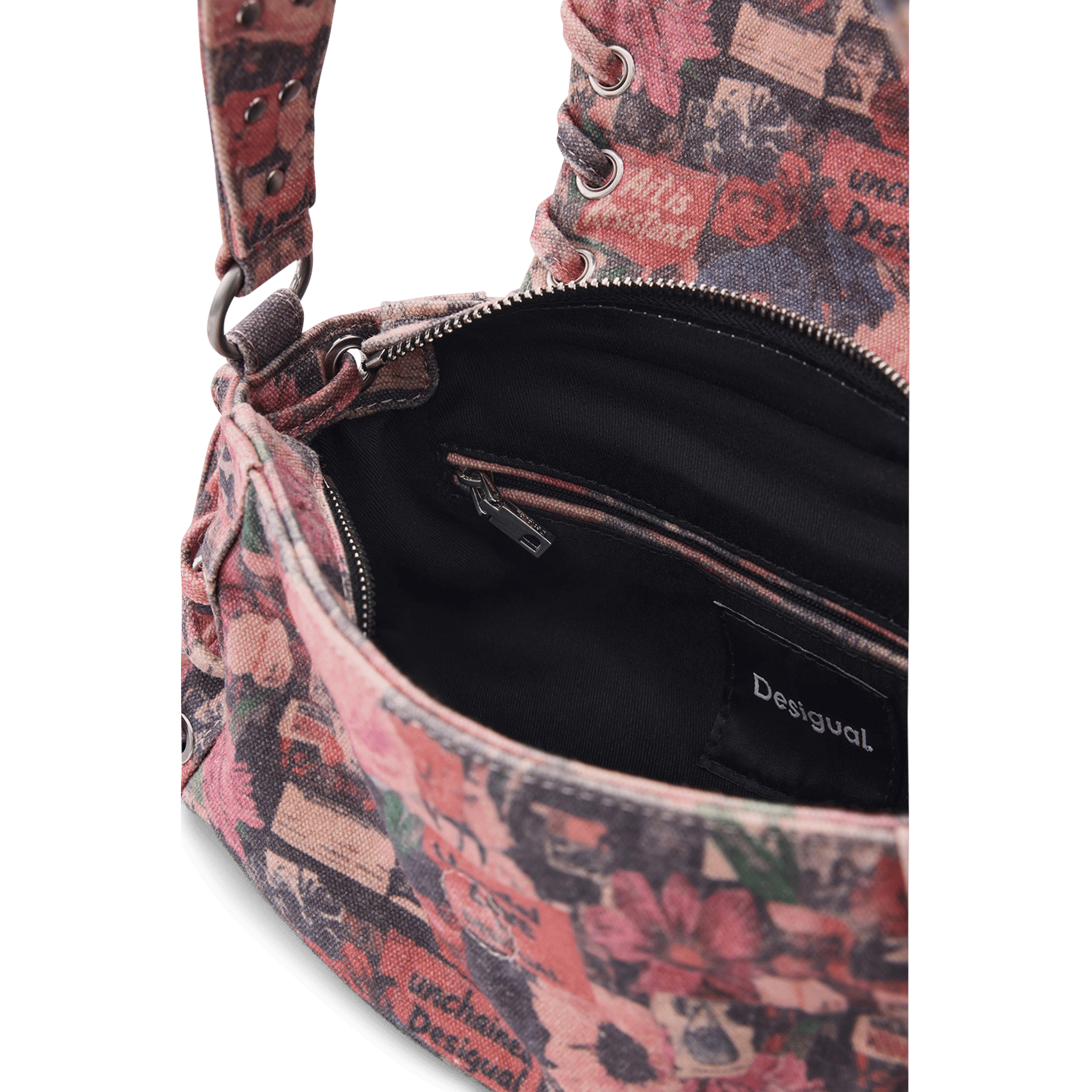 Sac porté épaule imprimé en coton DESIGUAL Multicolore