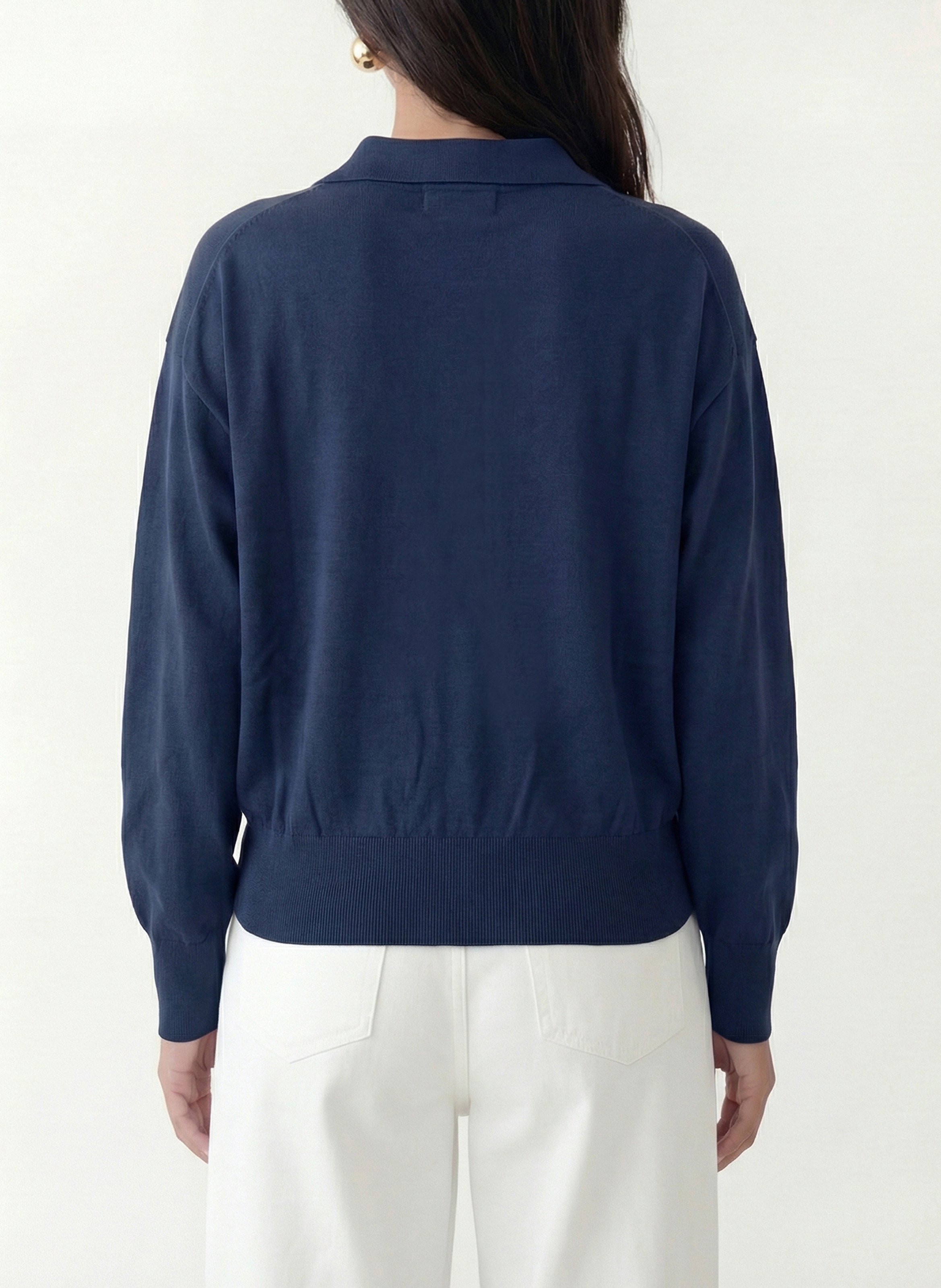 Gerade geschnittenes Poloshirt aus Strick KOOKAI Blau