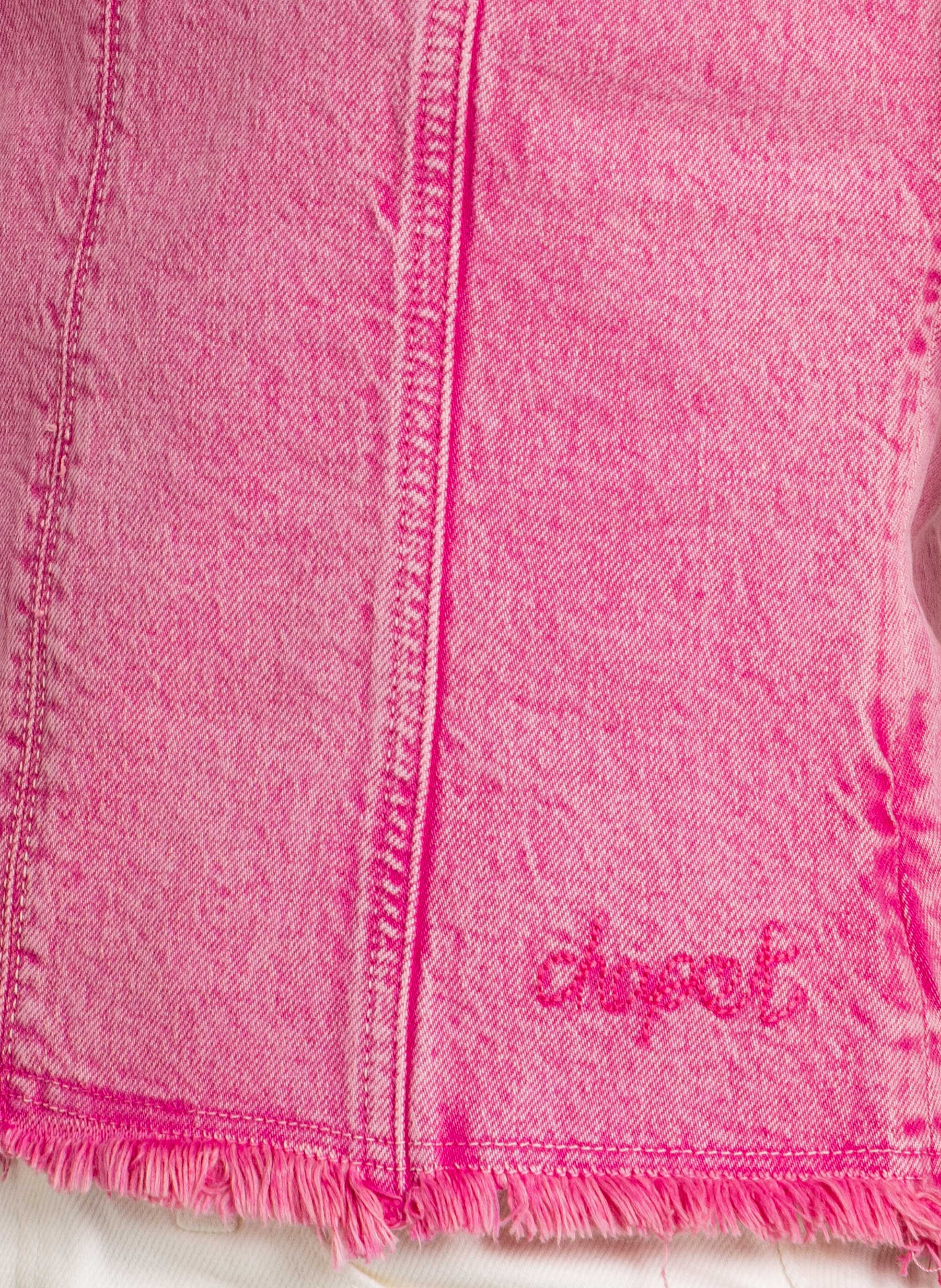 Rechte denim top van biologisch katoenmengsel FABIENNE CHAPOT Roze