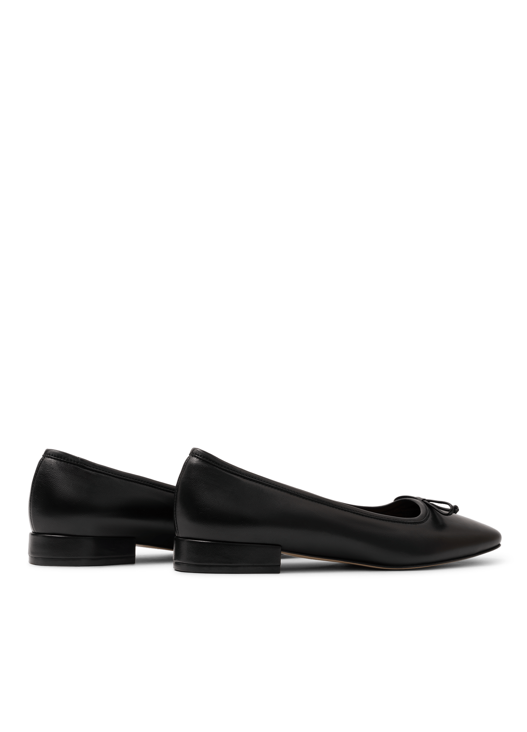 Black nappa leather ballerina flats PARALLELE PARIS Black