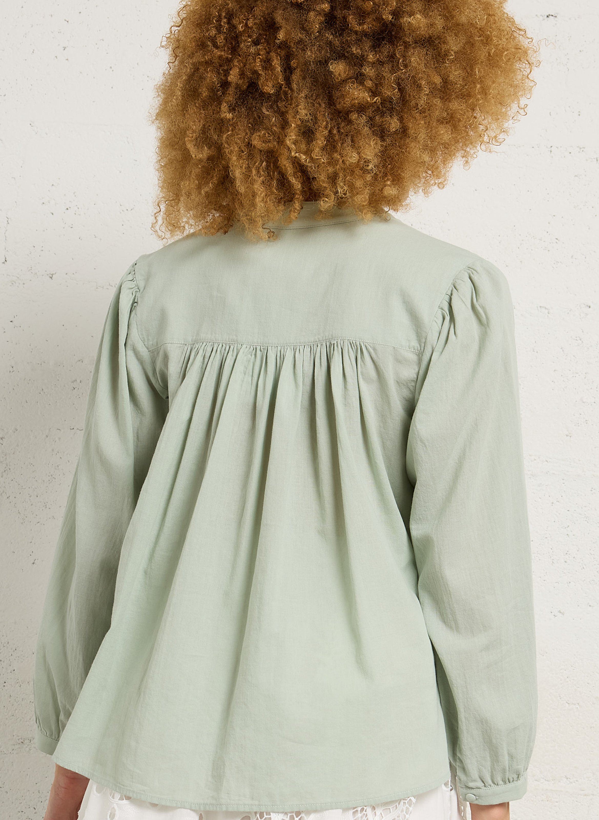 Loose-fit cotton shirt BERENICE Green