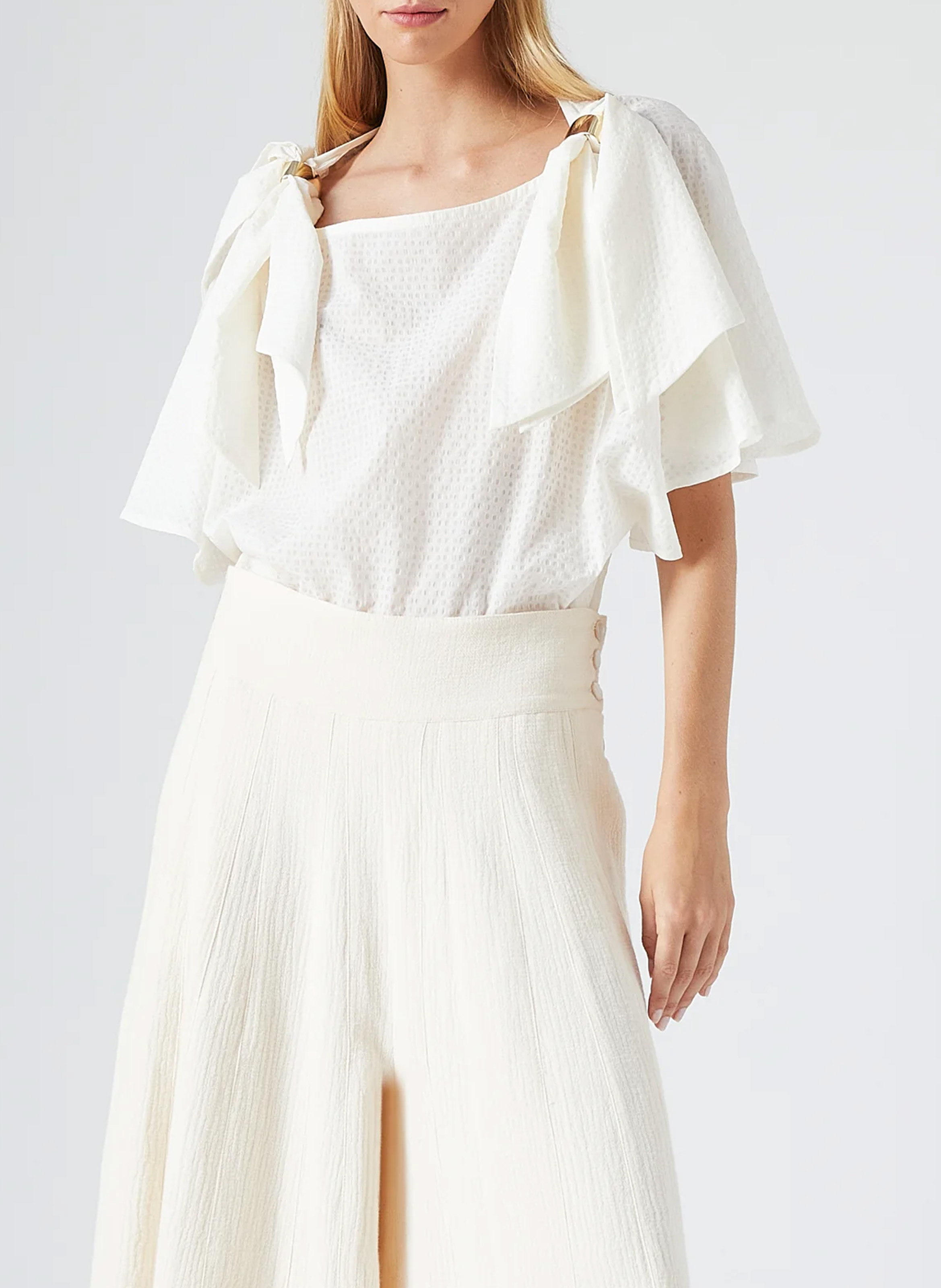 Weit geschnittenes Baumwoll-Top THE LABEL EDITION Weiss